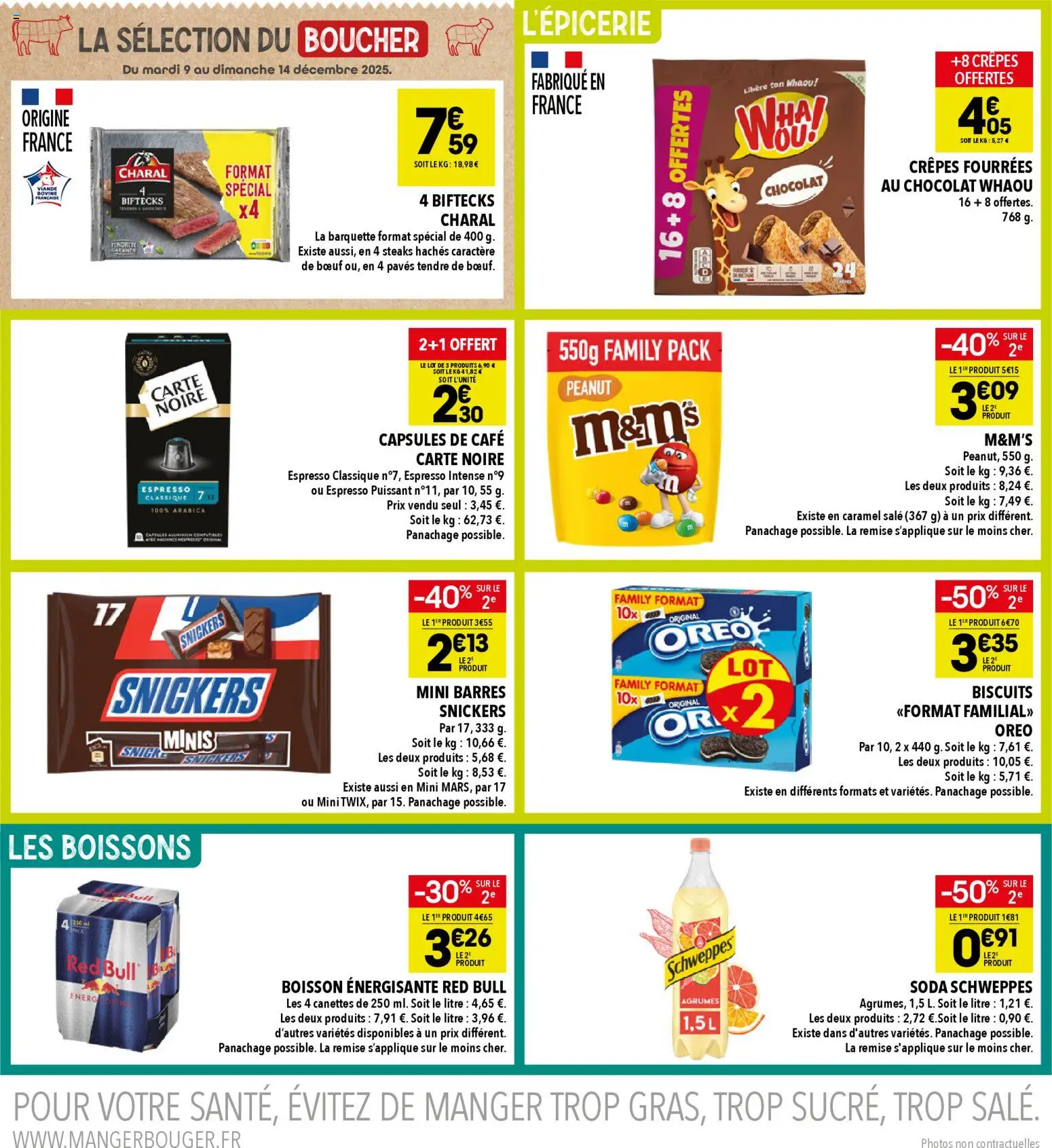 {H1} | Page: 7 | Produits: Red bull, Boisson énergisante, Chocolat, Viande