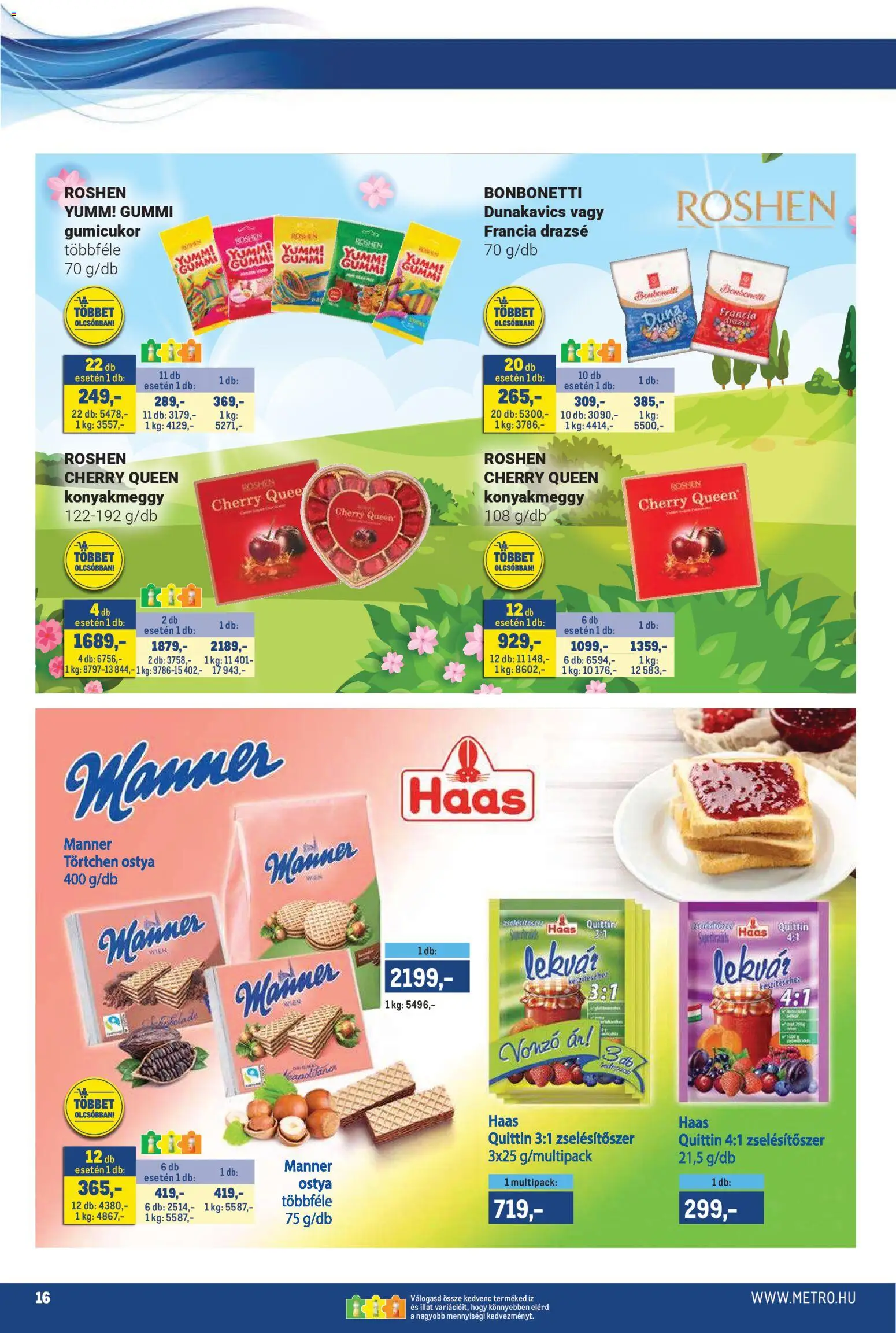 Metro akciós ujság - amely érvényes a következő dátumtól: 02.05.2026 | Oldal: 16 | Termékek: Gumicukor, Lekvár, Drazsé