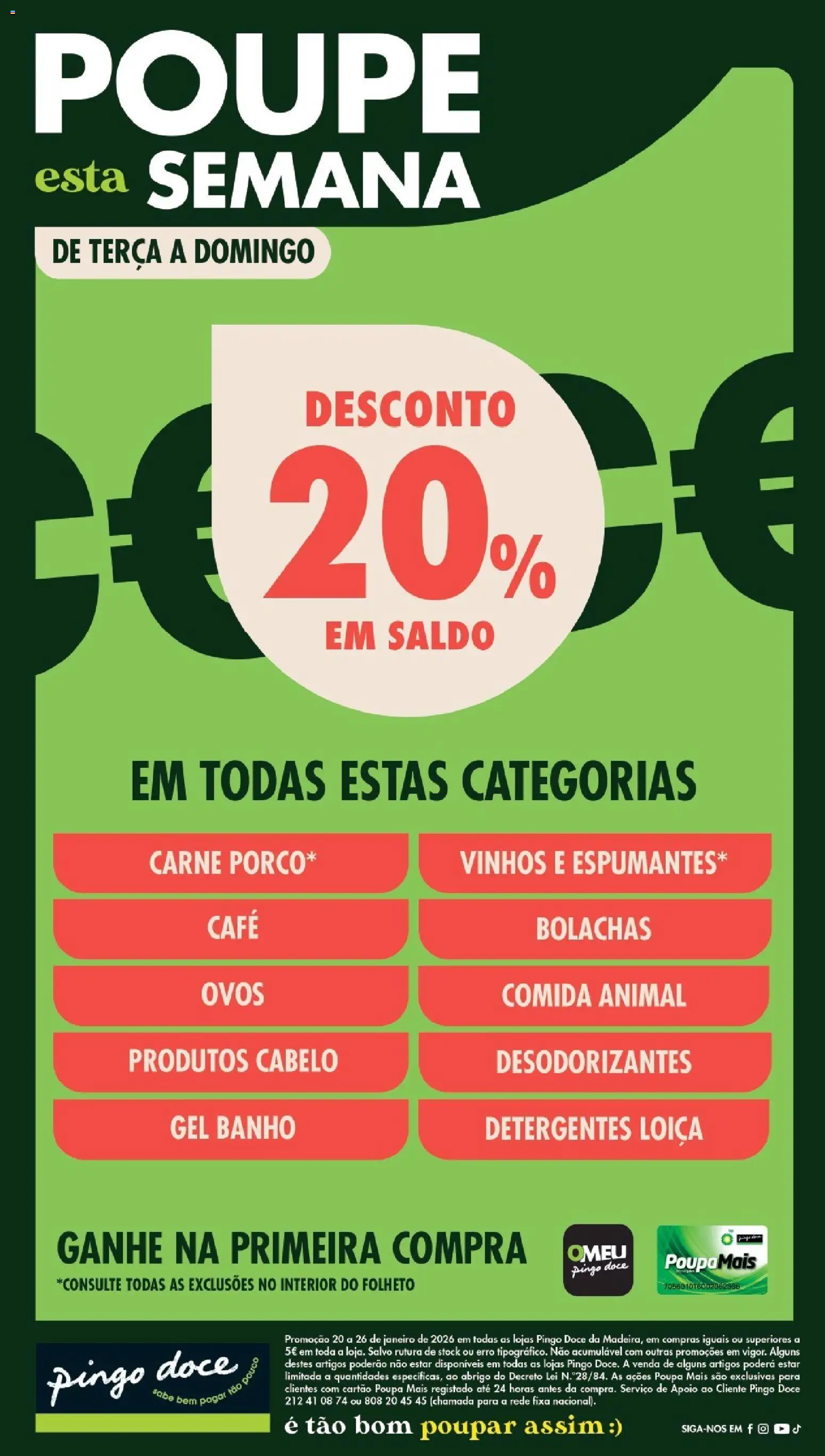 Pingo Doce Poupe Esta Semana Madeira │ válido de 20.01.2026 | Página: 1 | Produtos: Bolachas, Ovos, Café, Carne