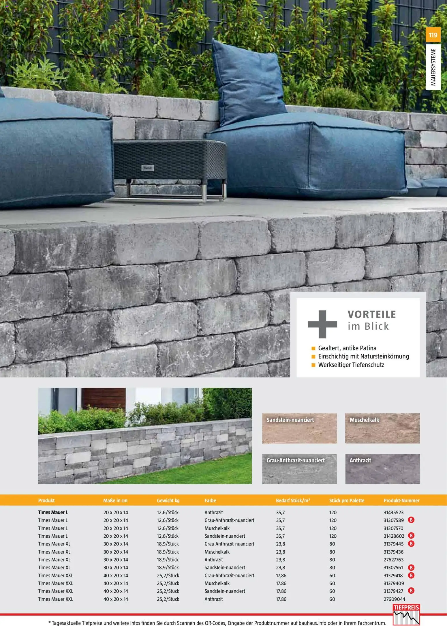 Bauhaus Gartenbaumaterialien gültig ab 01.04.2026 | Seite: 119 | Produkte: Gewicht