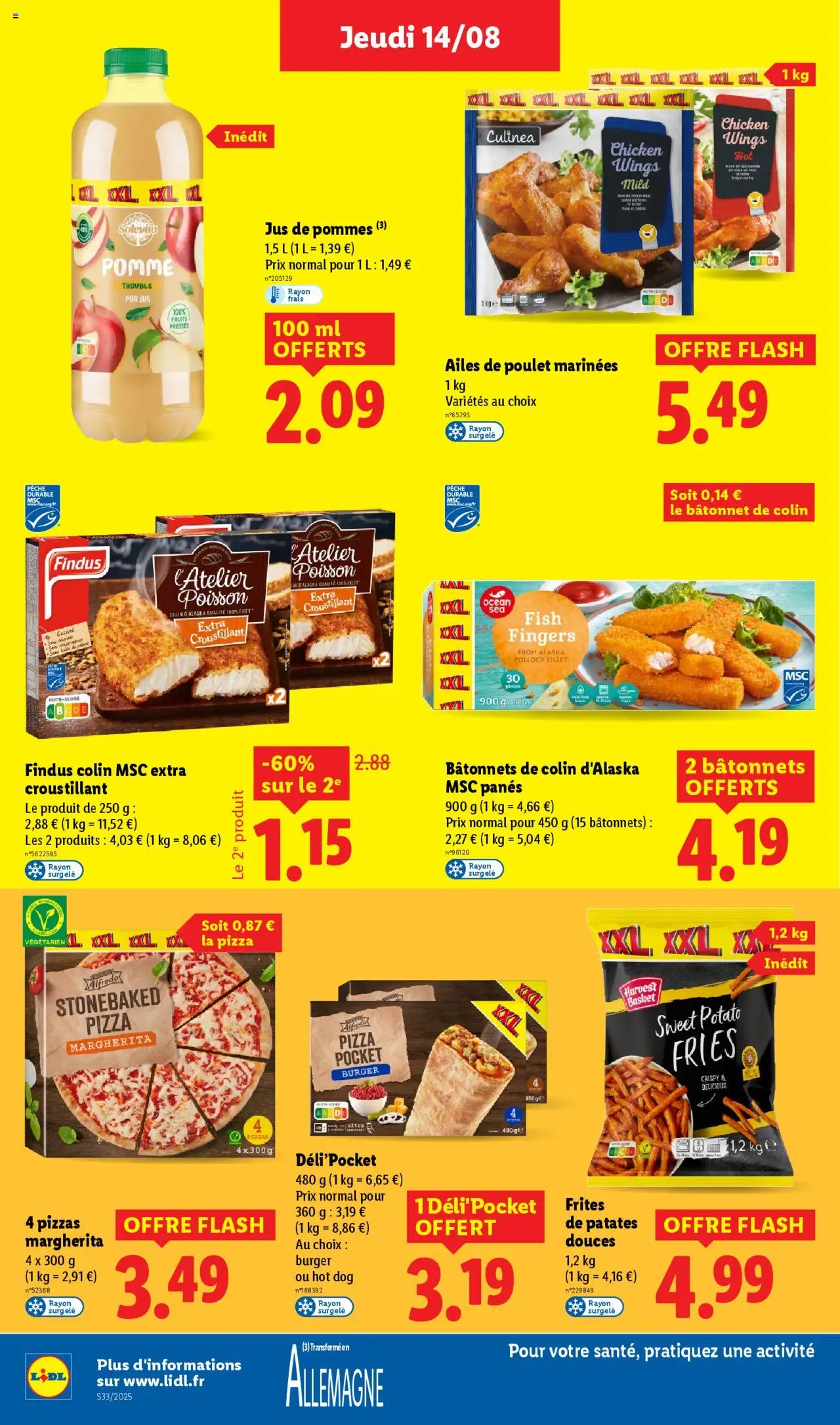  | Page: 18 | Produits: Pêche, Hot dog, Pommes, Poisson