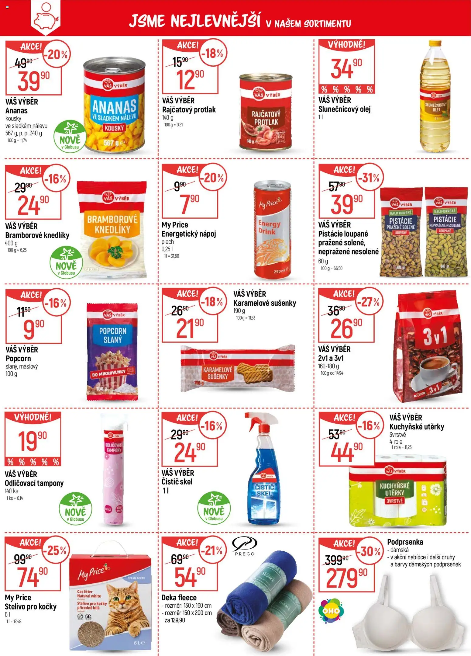 Globus leták - Praha Černý Most od 14.01.2026 | Strana: 4 | Produkty: Olej, Ananas, Utěrky, Popcorn