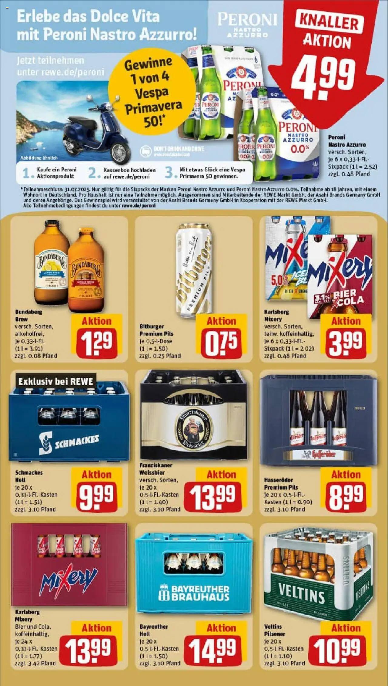 Rewe prospekt Wegberg	 - gültig ab dem 13.07.2025 | Seite: 21 | Produkte: Bayreuther hell, Mixer, Cola, Veltins