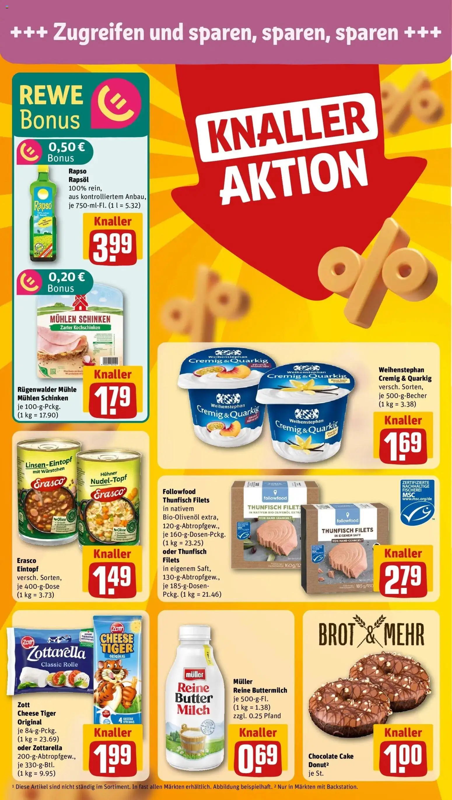 Rewe Prospekt Lenting	 – gültig ab 15.03.2026 | Seite: 6 | Produkte: Thunfisch, Brot, Schinken, Erasco