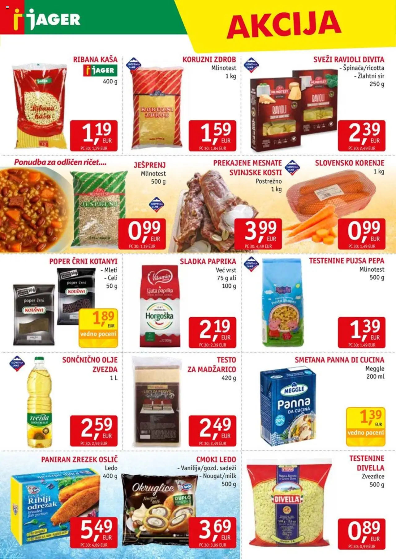 Novi Jager katalog ponudbe – veljaven od 01.10.2025 | Stran: 7 | Izdelki: Zdrob, Sir, Smetana, Poper