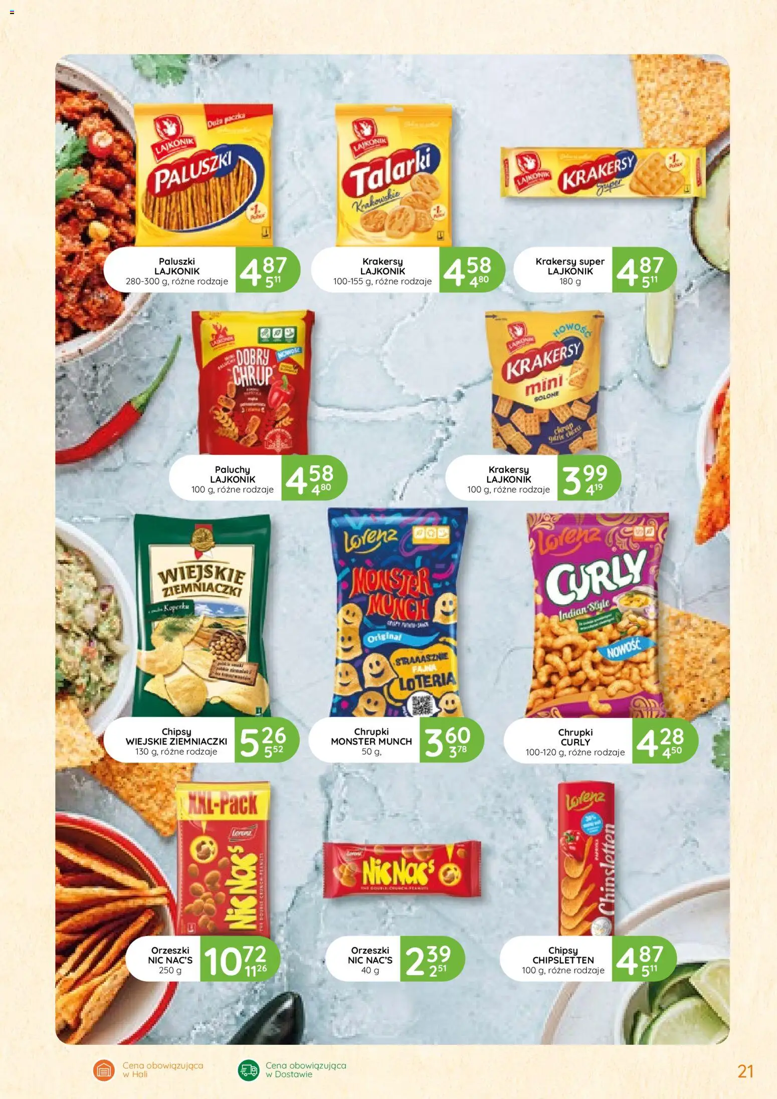 Eurocash Gazetka - Oferta Handlowa od 12.02.2026 | Strona: 21 | Produkty: Chipsy, Chrupki, Paluszki, Krakersy