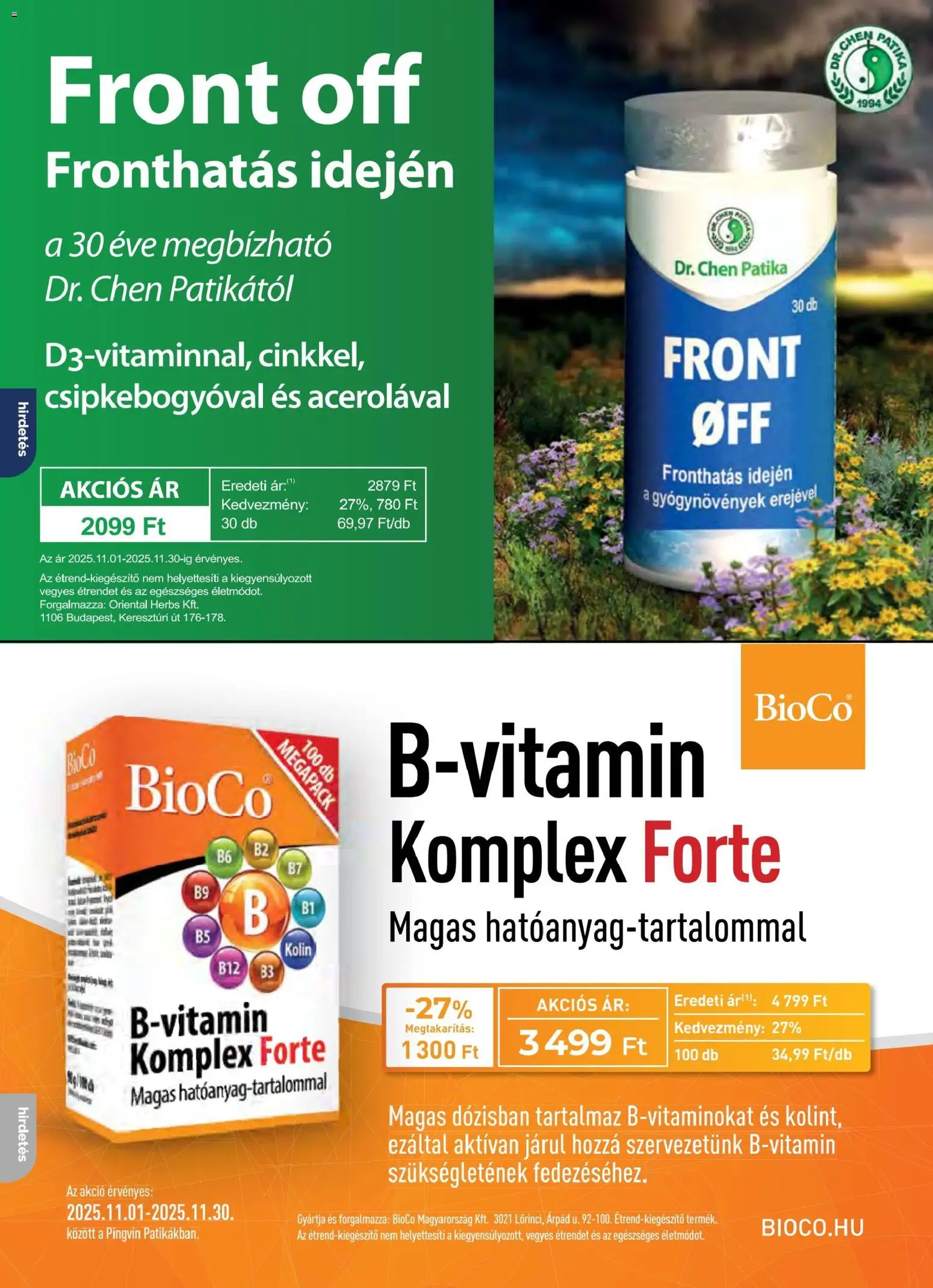 Pingvin Patika akciós ujság - amely érvényes a következő dátumtól: 01.11.2025 | Oldal: 8