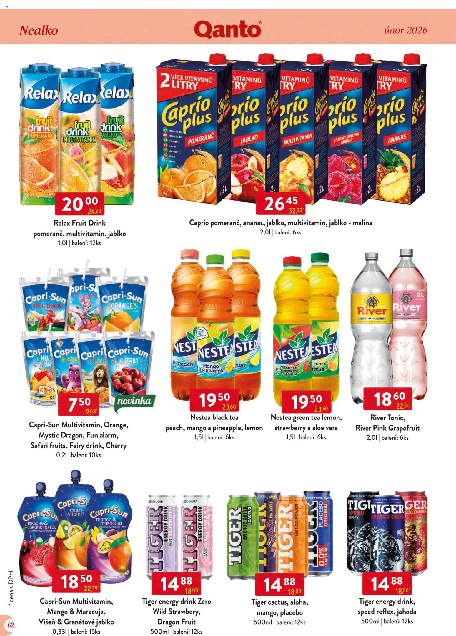 Astur & Qanto leták - Velkoobchod 02/2026 od 01.02.2026 | Strana: 62 | Produkty: Monster, Tiger, Ananas, Aloe vera