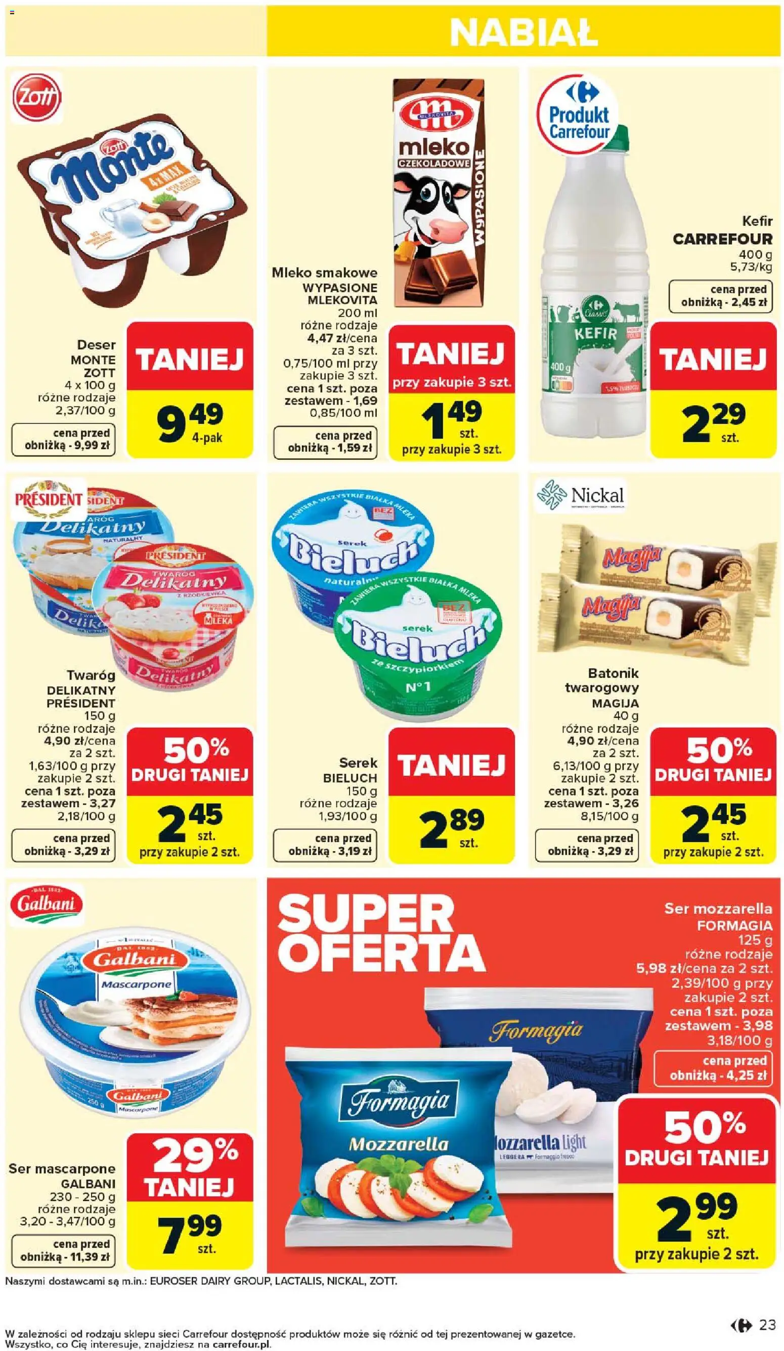 Carrefour gazetka od 07.04.2026 | Strona: 25 | Produkty: Serek, Mleka, Fresco, Twaróg