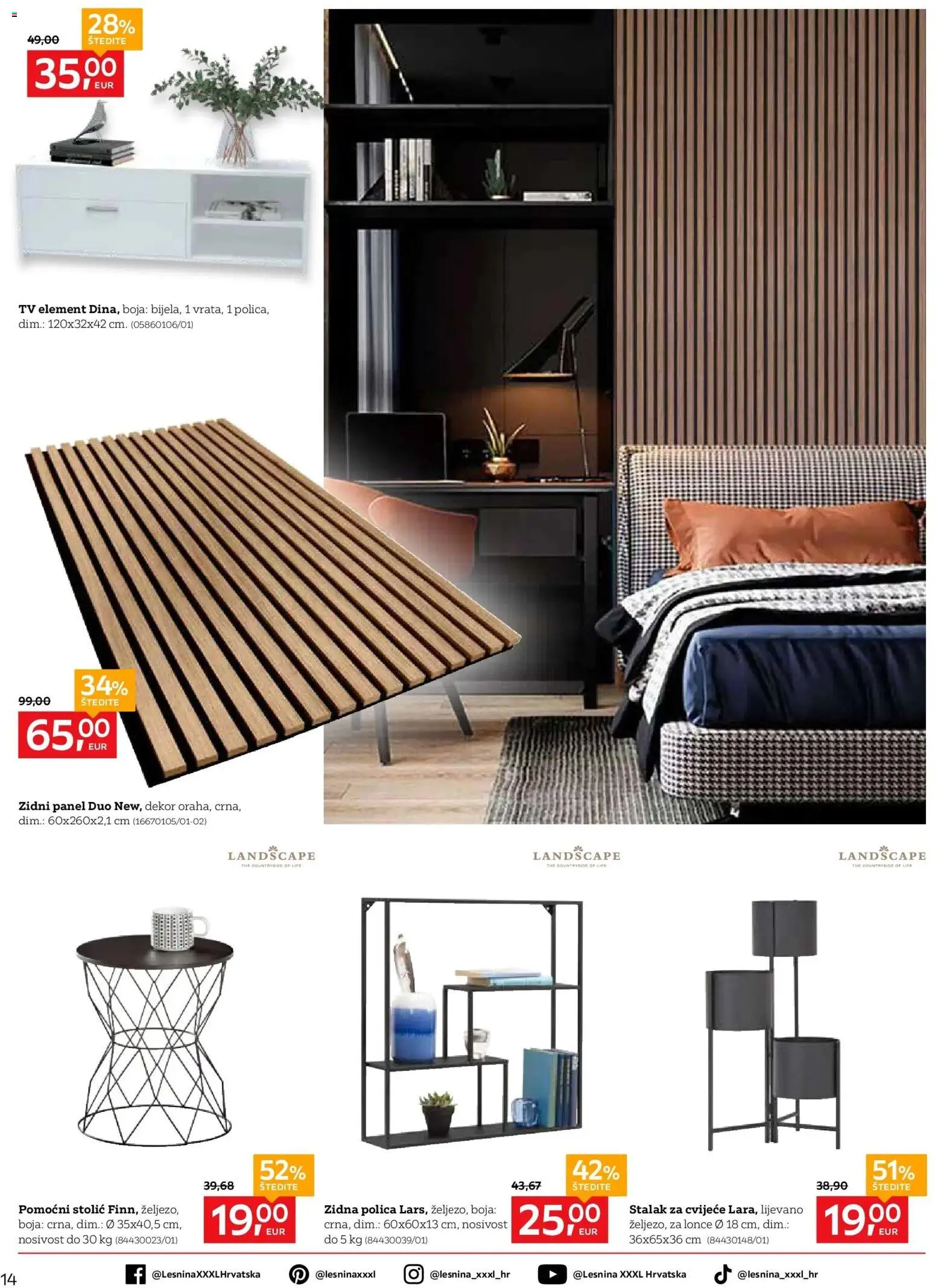 Lesnina katalog | vrijedi od 27.04.2026 | Stranica: 14 | Proizvodi: Cvijeće, Stolić, Polica, Tv
