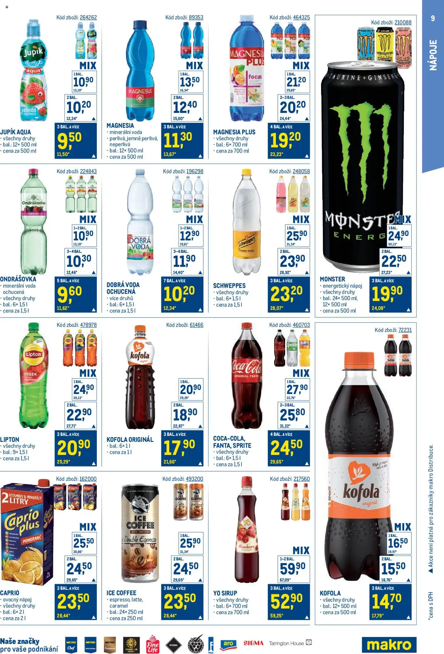 Makro leták - Maloobchod od 28.01.2026 | Strana: 9 | Produkty: Voda, Minerály, Vitamíny, Minerální voda