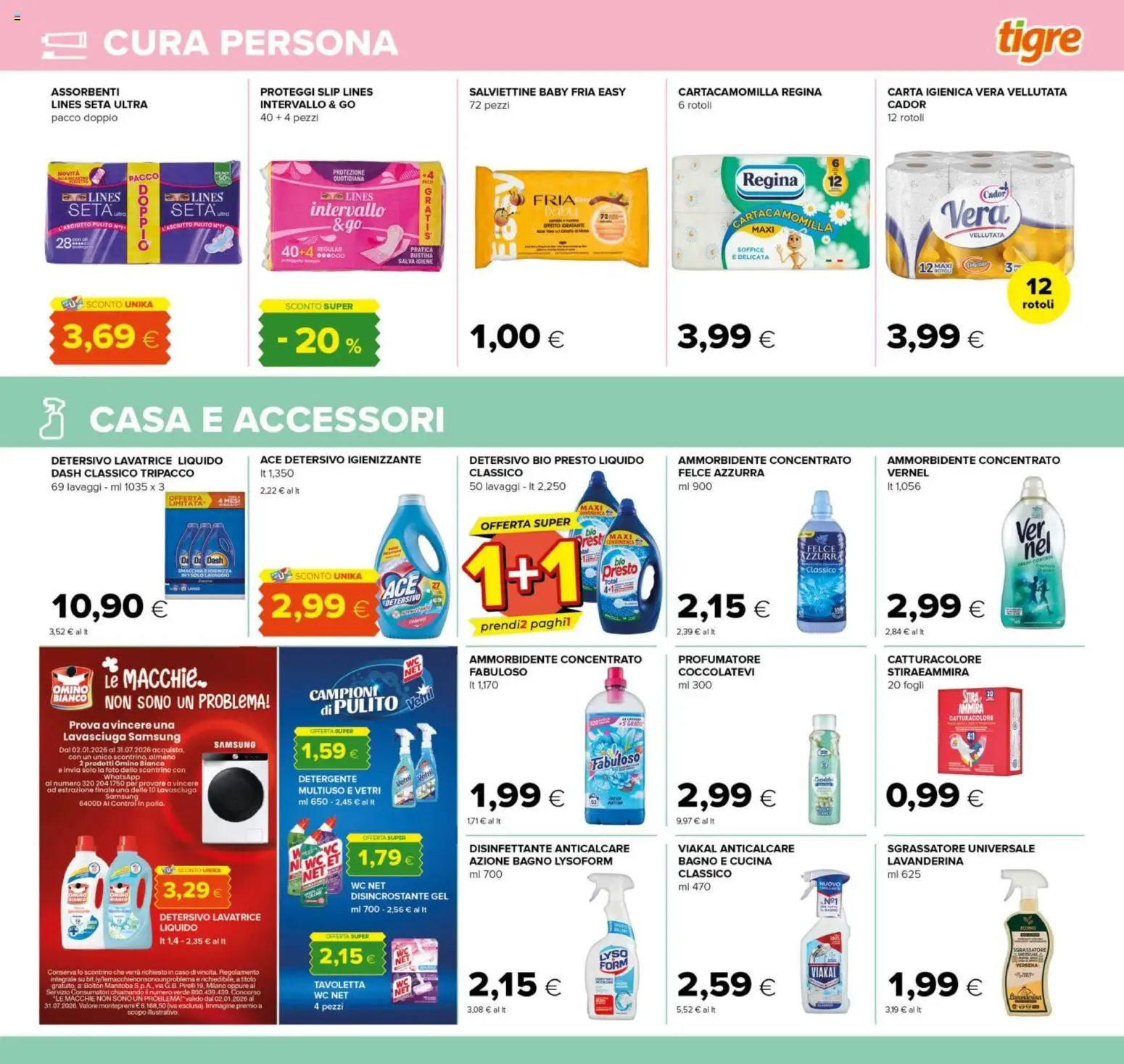 Volantino Tigre del 15.01.2026 | Pagina: 19 | Prodotti: Carta igienica, Anticalcare, Sgrassatore, WC