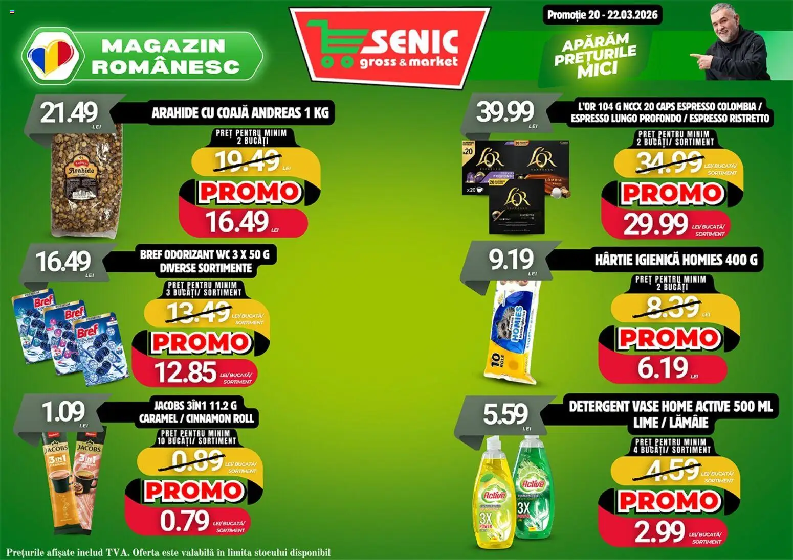 Noul catalog Senic – valabil de la 16.03.2026 | Pagină: 8 | Produse: Mici, Köpek çiti, Detergent, Lămâie