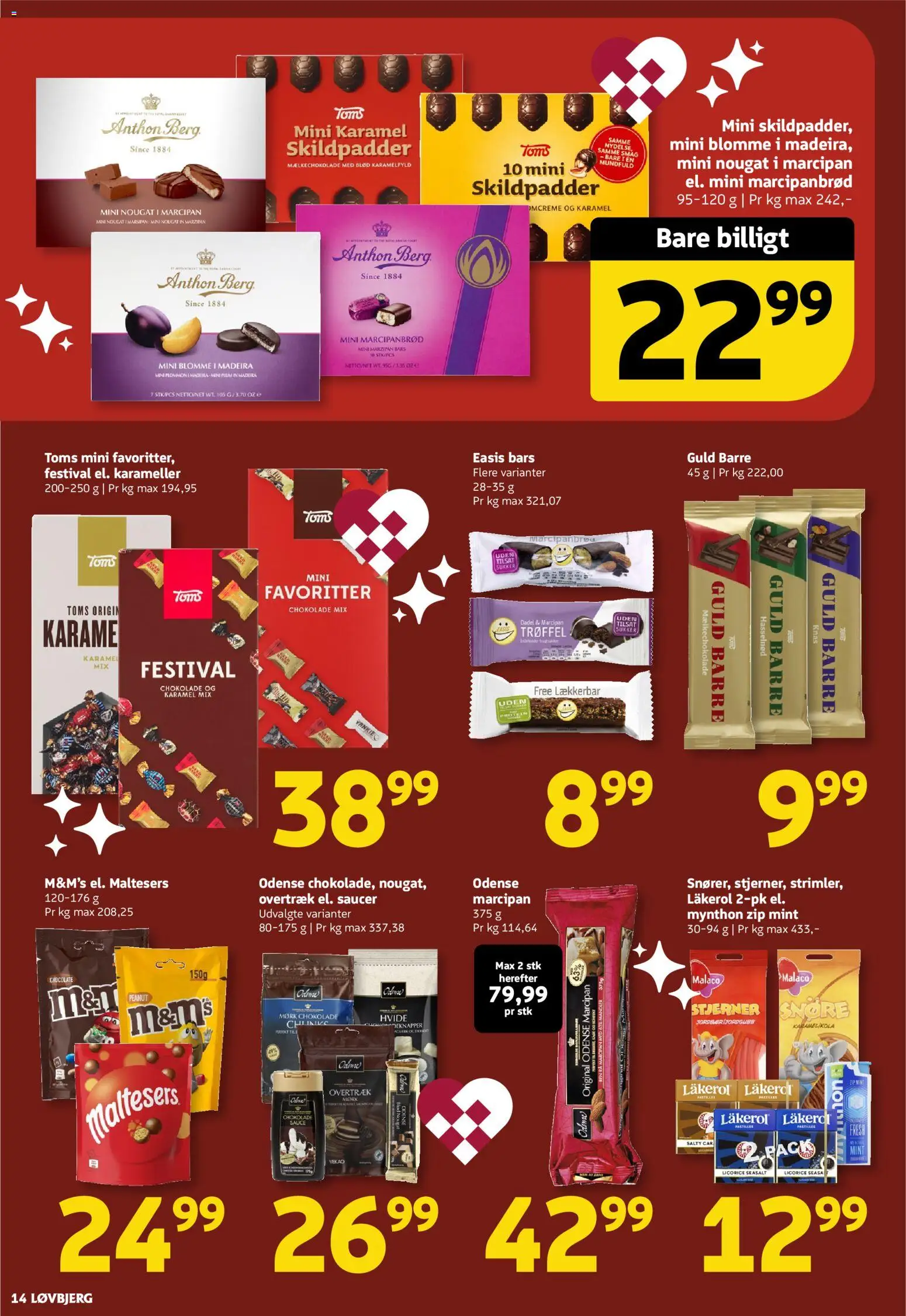 Løvbjerg tilbudsavis – gyldig fra 28.11.2025 | Side: 14 | Produkter: Marcipanbrød, Sukker, Karameller, Nougat