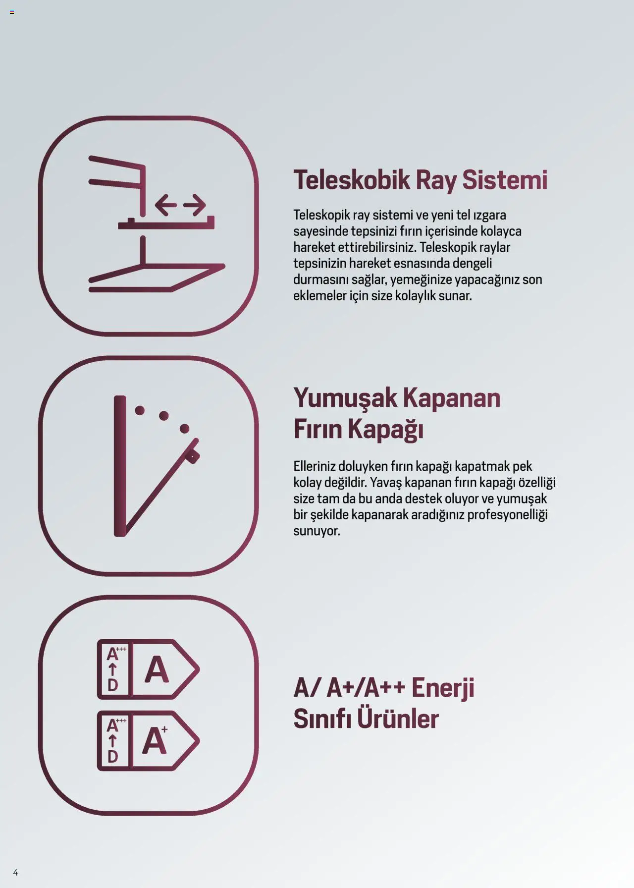 Arçelik Ankastre ve Solo Pişiriciler Katalog - 04.06.2025 tarihinden itibaren geçerlidir | Sayfa: 4 | Ürünler: Fırın, Izgara
