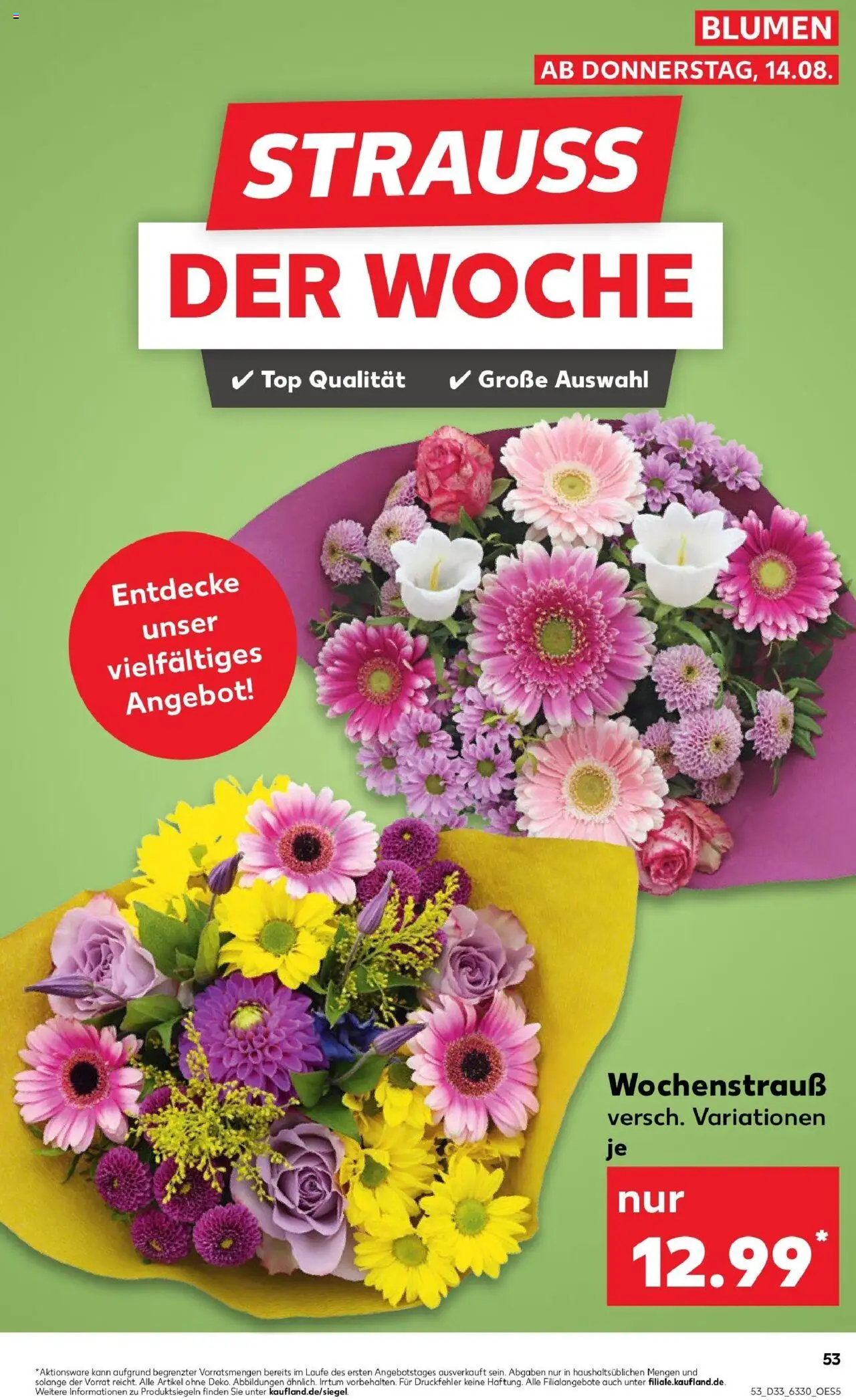 Kaufland prospekt Eschwege	 - gültig ab dem 14.08.2025 | Seite: 53 | Produkte: Top, Blumen