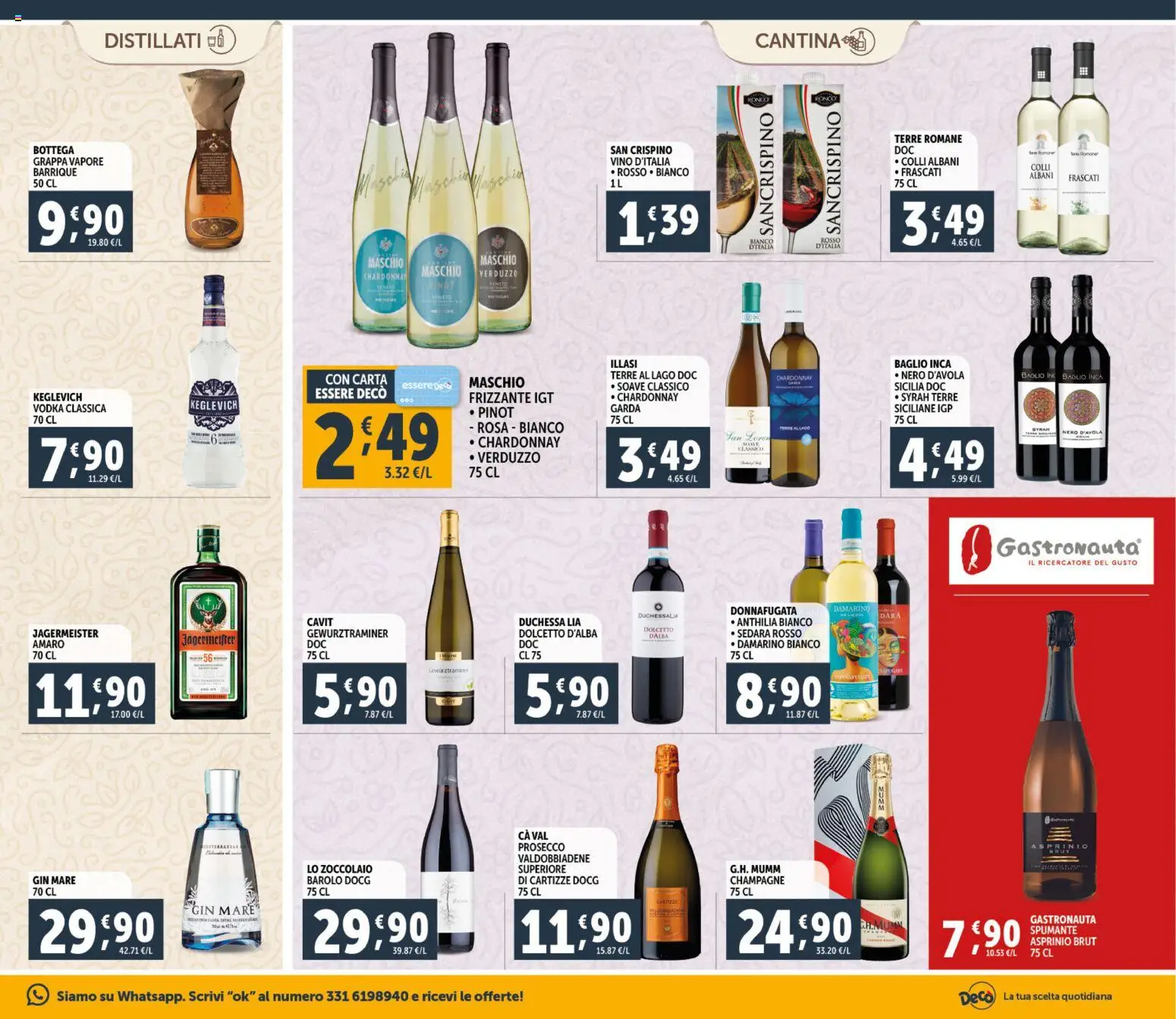 Volantino Decò del 06.03.2026 | Pagina: 17 | Prodotti: Gin, Prosecco, Spumante, Grappa