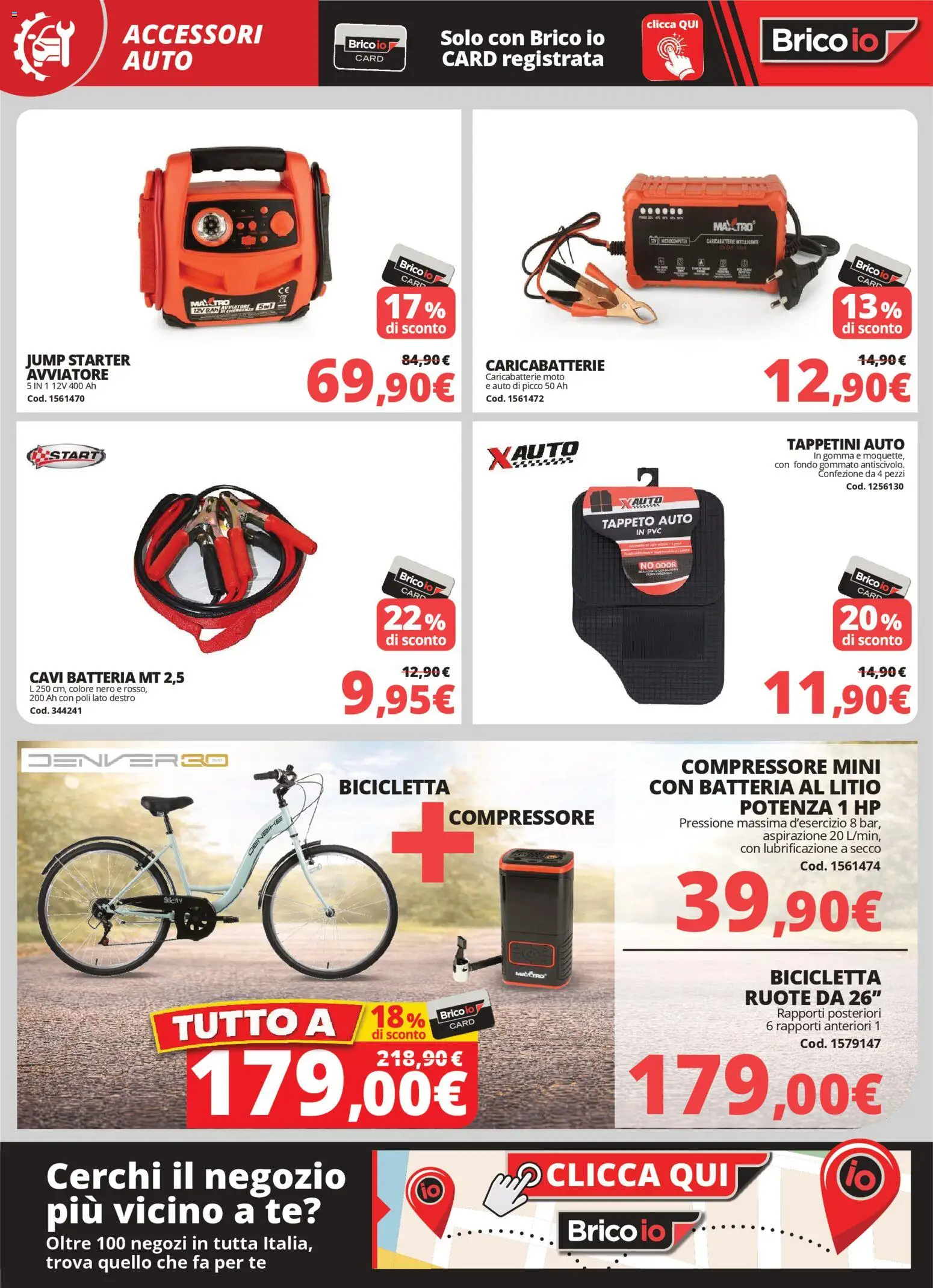 Volantino Brico io del 05.03.2026 | Pagina: 21 | Prodotti: Bicicletta, Tè, Batteria, Tappeto