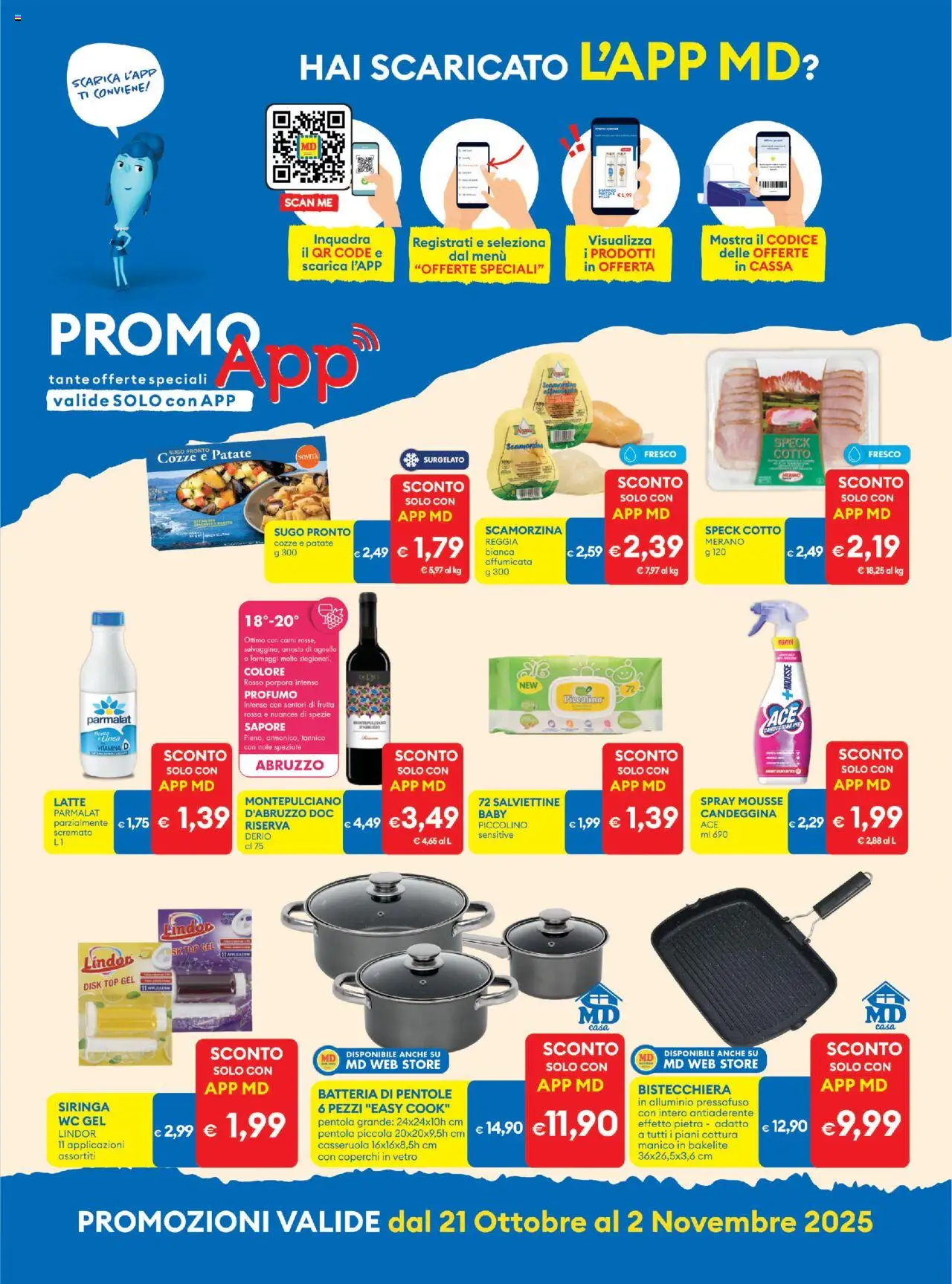 Volantino MD Discount del 21.10.2025 | Pagina: 13 | Prodotti: Frutta, Casseruola, Agnello, WC