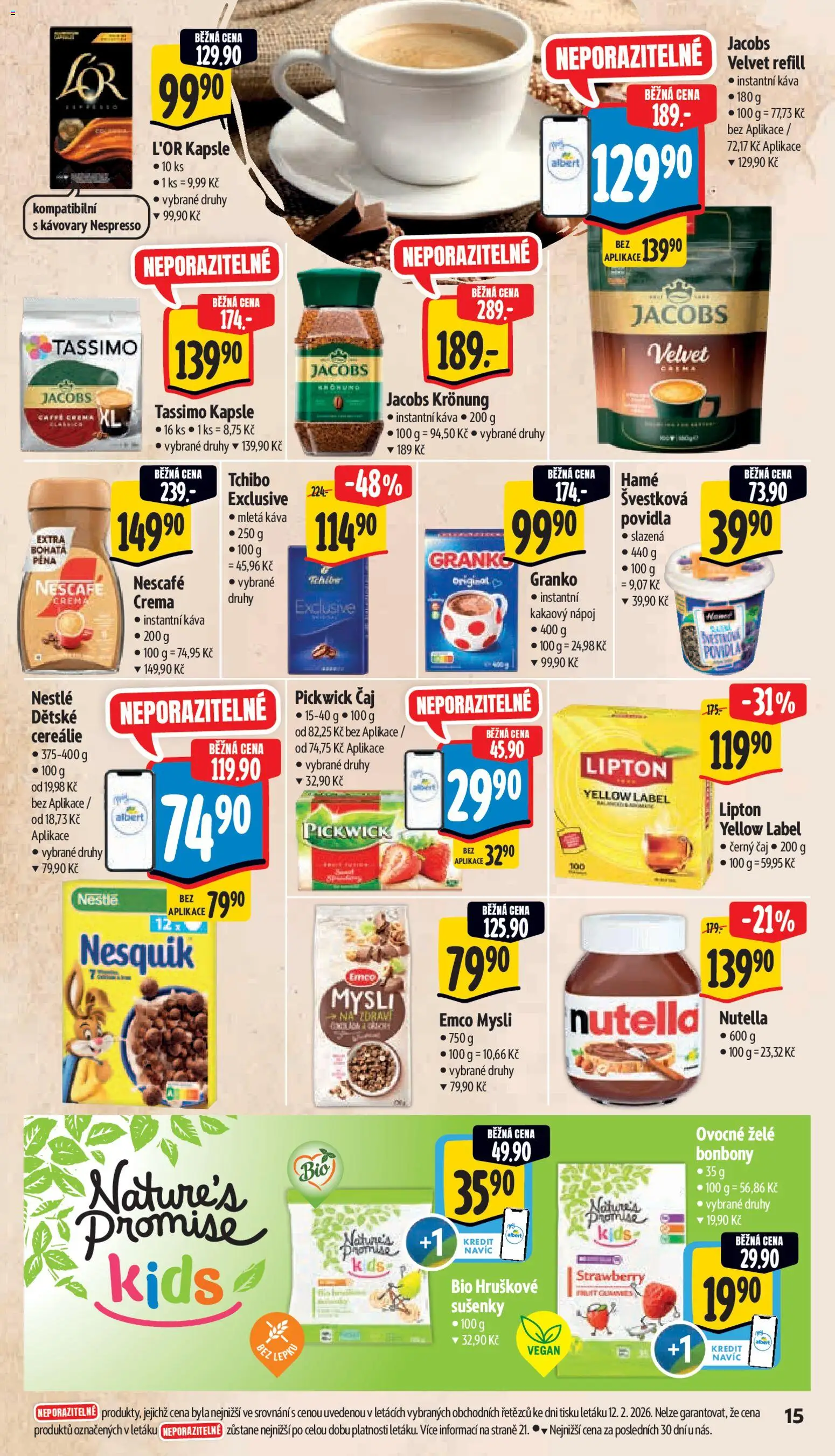 Albert leták - Supermarket od 18.02.2026 | Strana: 25 | Produkty: Emco Mysli, Bonbóny, Nescafé, Nespresso
