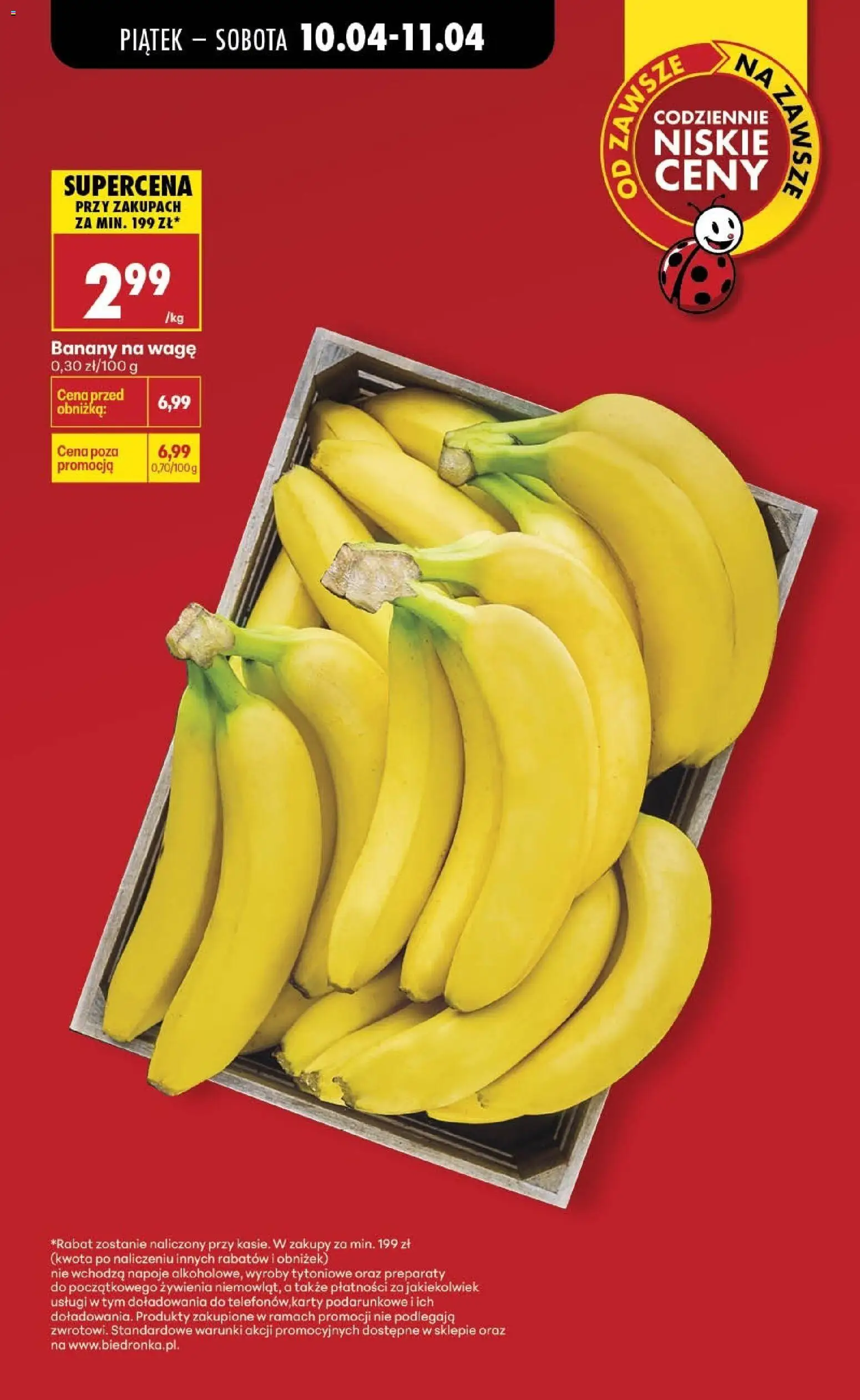 Biedronka gazetka od czwartku od 09.04.2026 | Strona: 4 | Produkty: Napoje, Banany