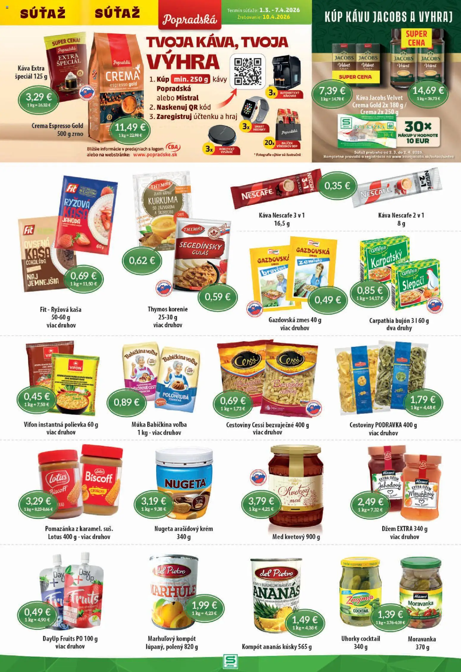 Nové Sintra akcie – leták je platný od 19.03.2026 | Strana: 7 | Produkty: Kávovar, Med, Nescafé Classic, Marhule
