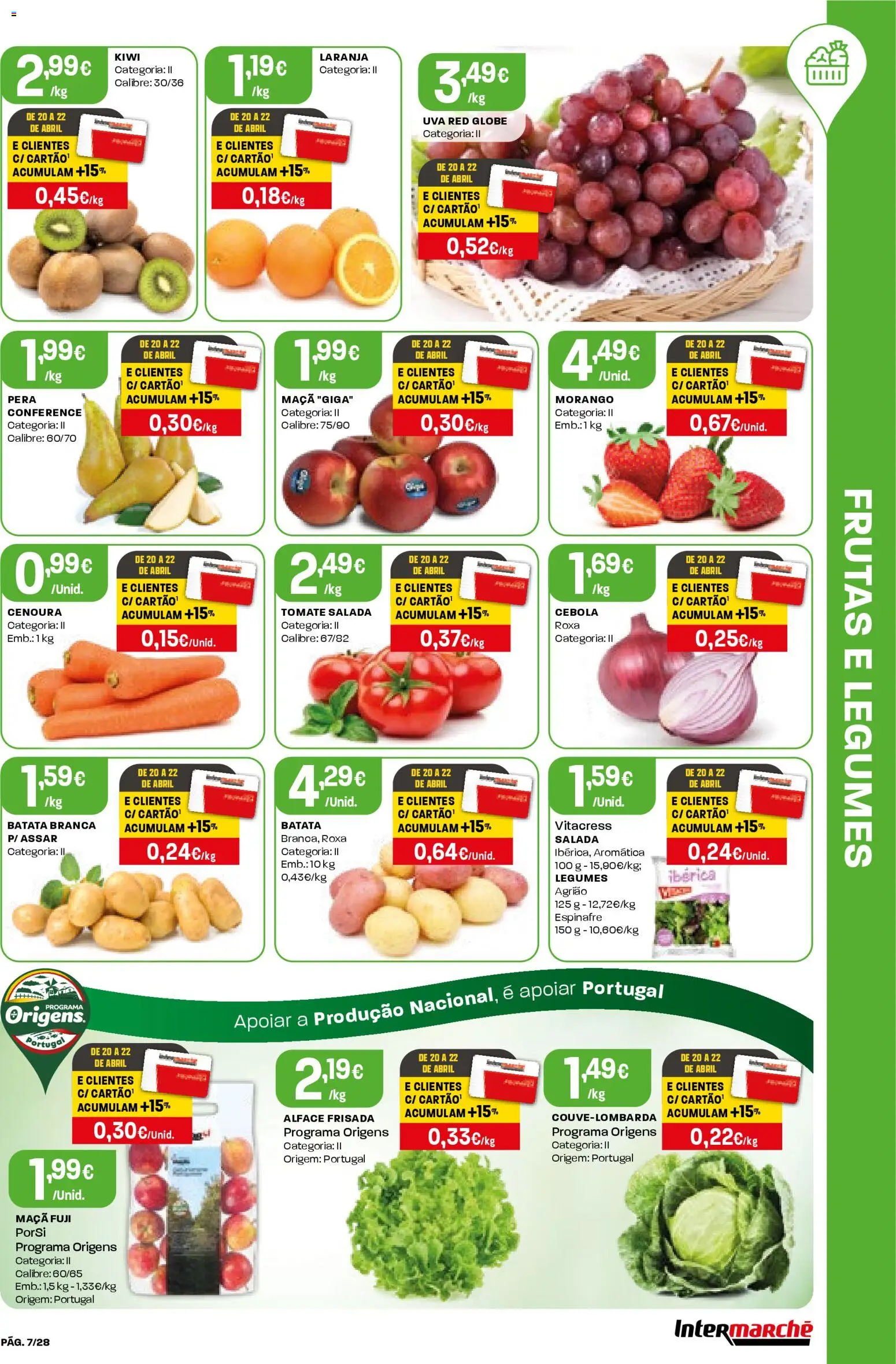 Intermarché Folheto Contact │ válido de 16.04.2026 | Página: 7 | Produtos: Cebola, Tomate, Salada, Alface