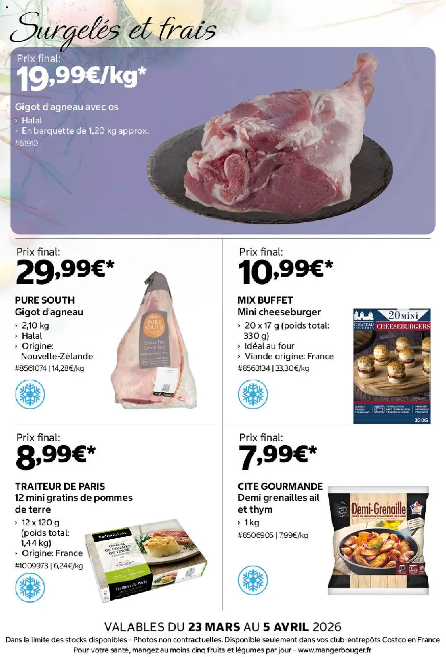 {H1} | Page: 10 | Produits: Gigot d'agneau, Ail, Buffet, Viande