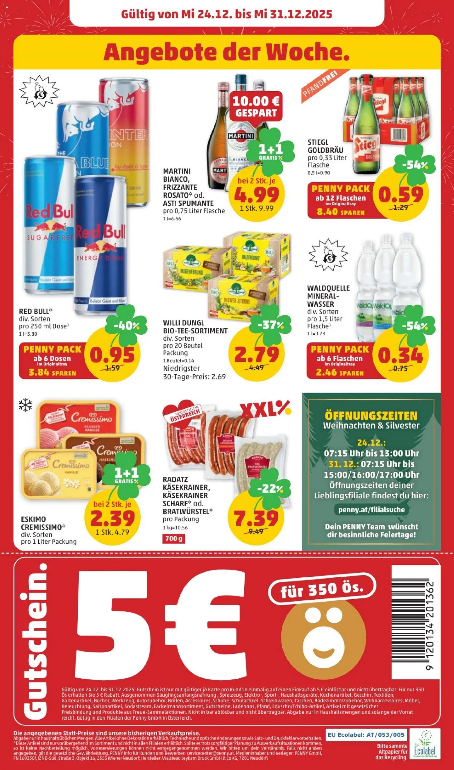 Penny Markt Flugblatt gültig ab 24.12.2025 | Seite: 20 | Produkte: Wasser, Uhr