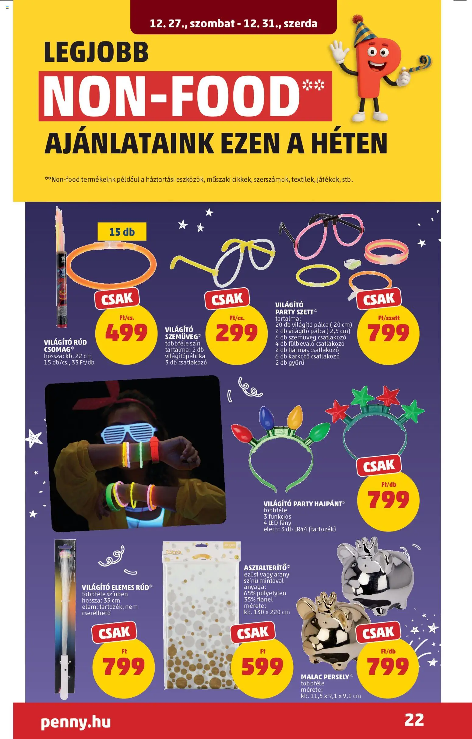 PENNY akciós ujság - amely érvényes a következő dátumtól: 27.12.2025 | Oldal: 26 | Termékek: Szemüveg, Csatlakozó, Karkötő, Asztalterítő