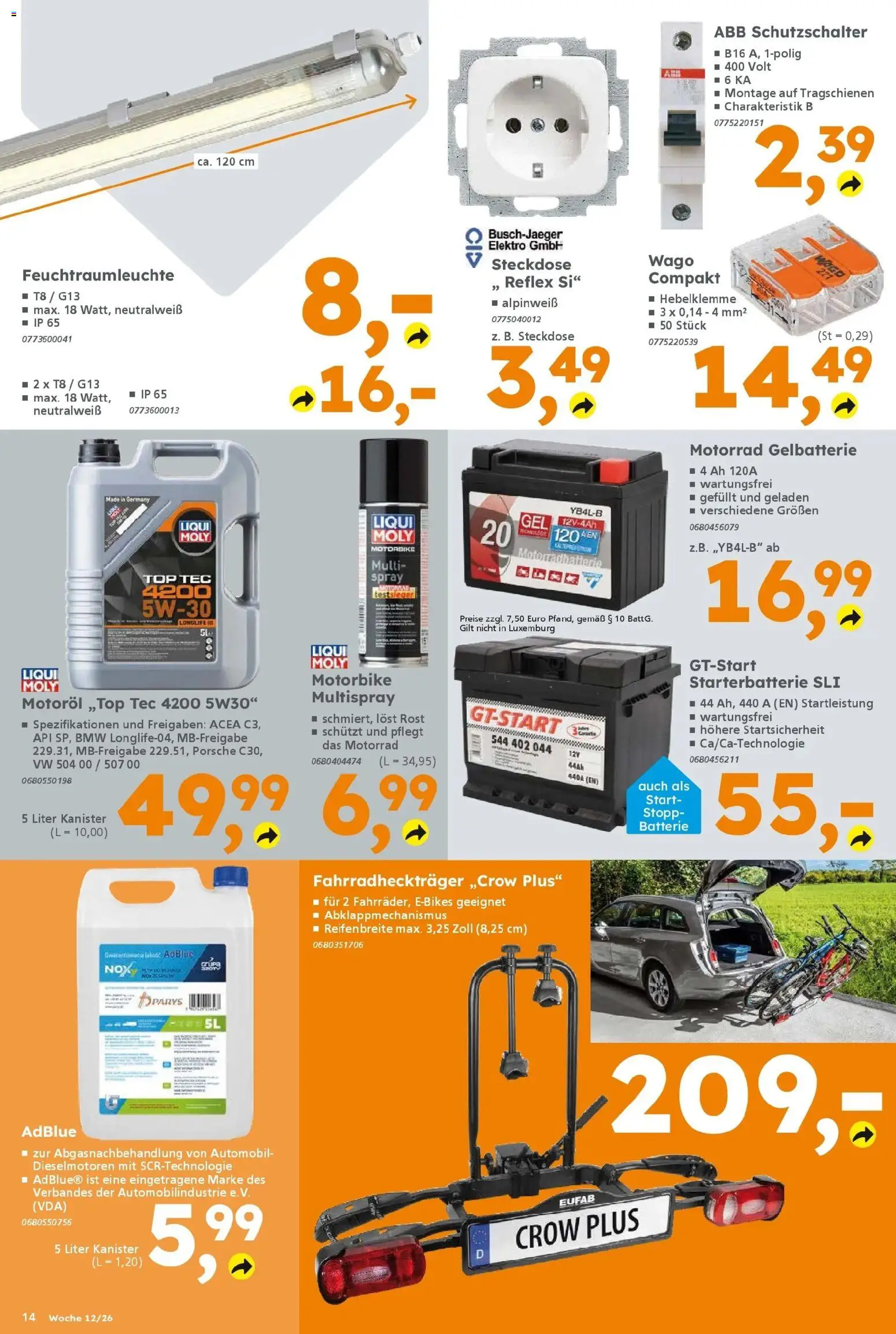 Globus Baumarkt Prospekt Hermeskeil	 – gültig ab 16.03.2026 | Seite: 14 | Produkte: Top, Steckdose, Batterie