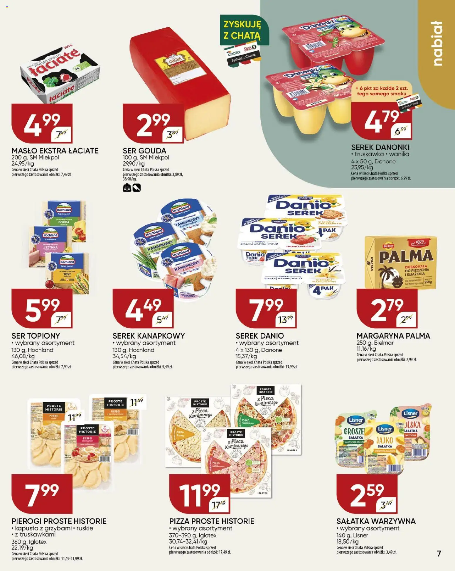 Chata Polska Gazetka od 29.01.2026 | Strona: 7 | Produkty: Ser topiony, Serek, Pizza, Ser gouda