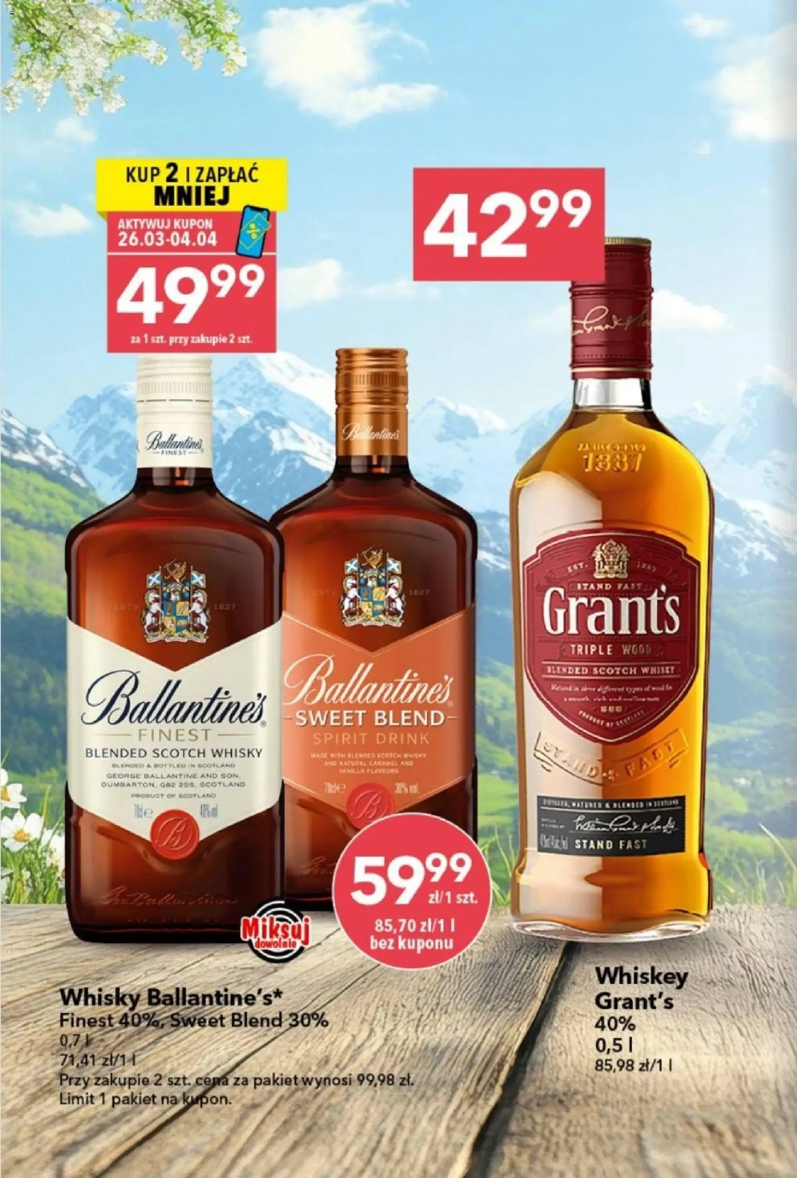 Lewiatan gazetka - Alkohole od 26.03.2026 | Strona: 6 | Produkty: Grant's, Whisky