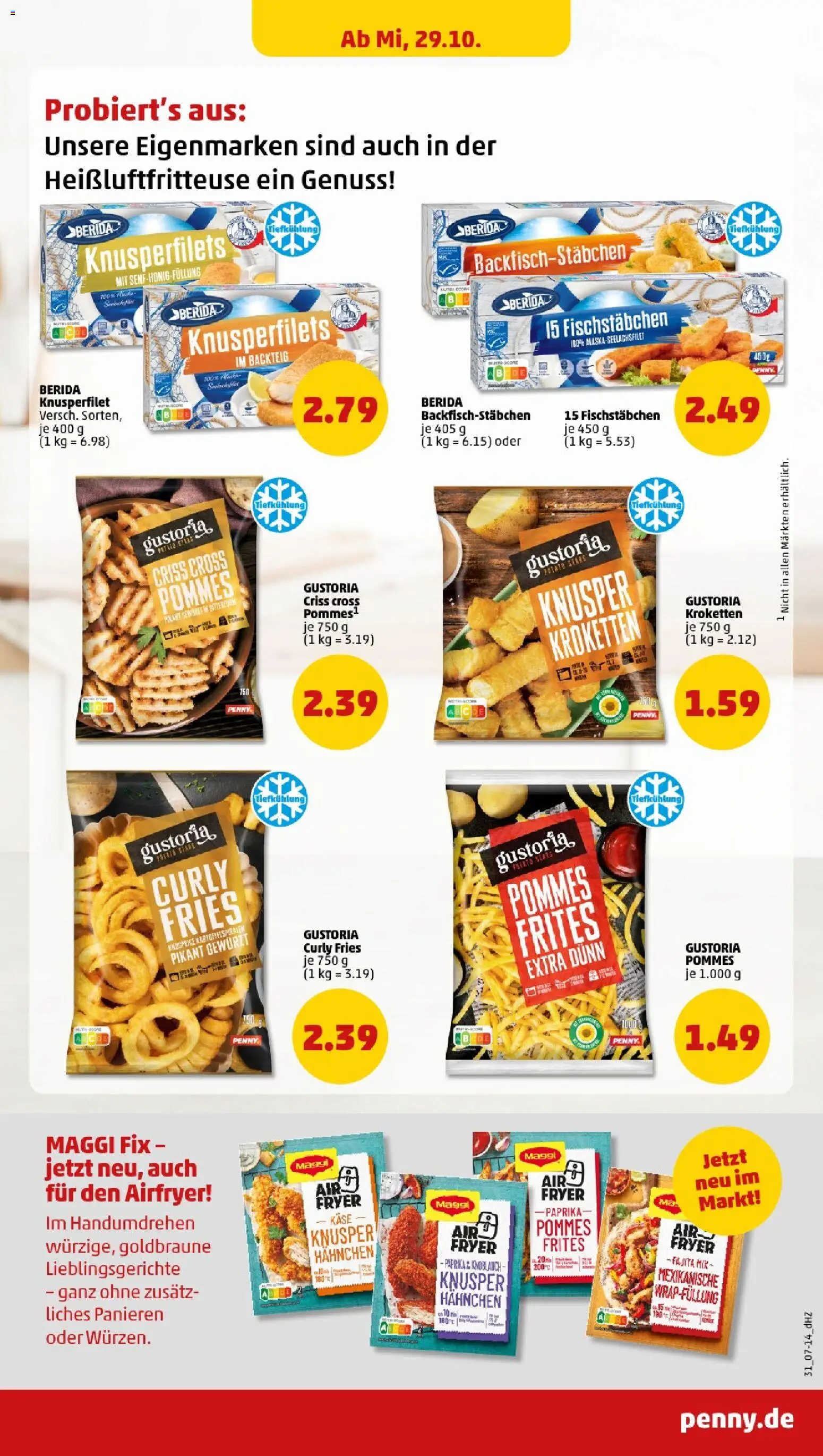 Penny - Baden-Württemberg – gültig ab 27.10.2025 | Seite: 33 | Produkte: Hahnchen, Pommes, Fischstabchen, Knoblauch
