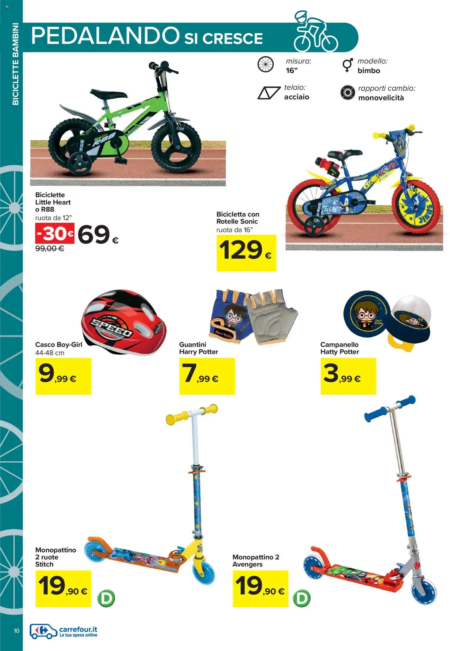 Volantino Carrefour del 20.04.2026 | Pagina: 10 | Prodotti: Bicicletta, Monopattino