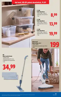 Ofertele Lidl valabile de la 05.01.2026 | Pagină: 31 | Produse: Mop, Cutie, Lavete, Apă