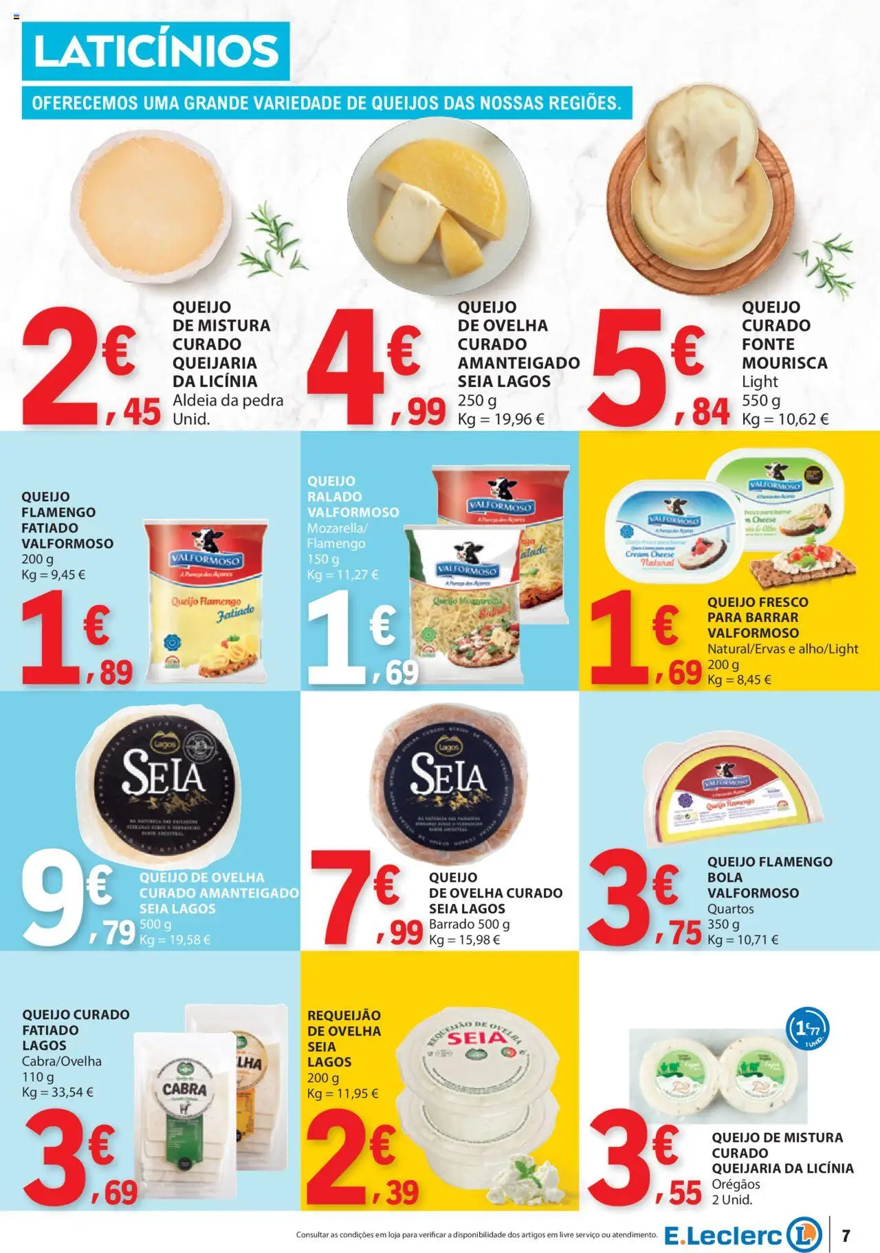 E.Leclerc folheto │ válido de 14.08.2025 | Página: 7 | Produtos: Orégãos, Cream cheese, Queijo, Requeijão