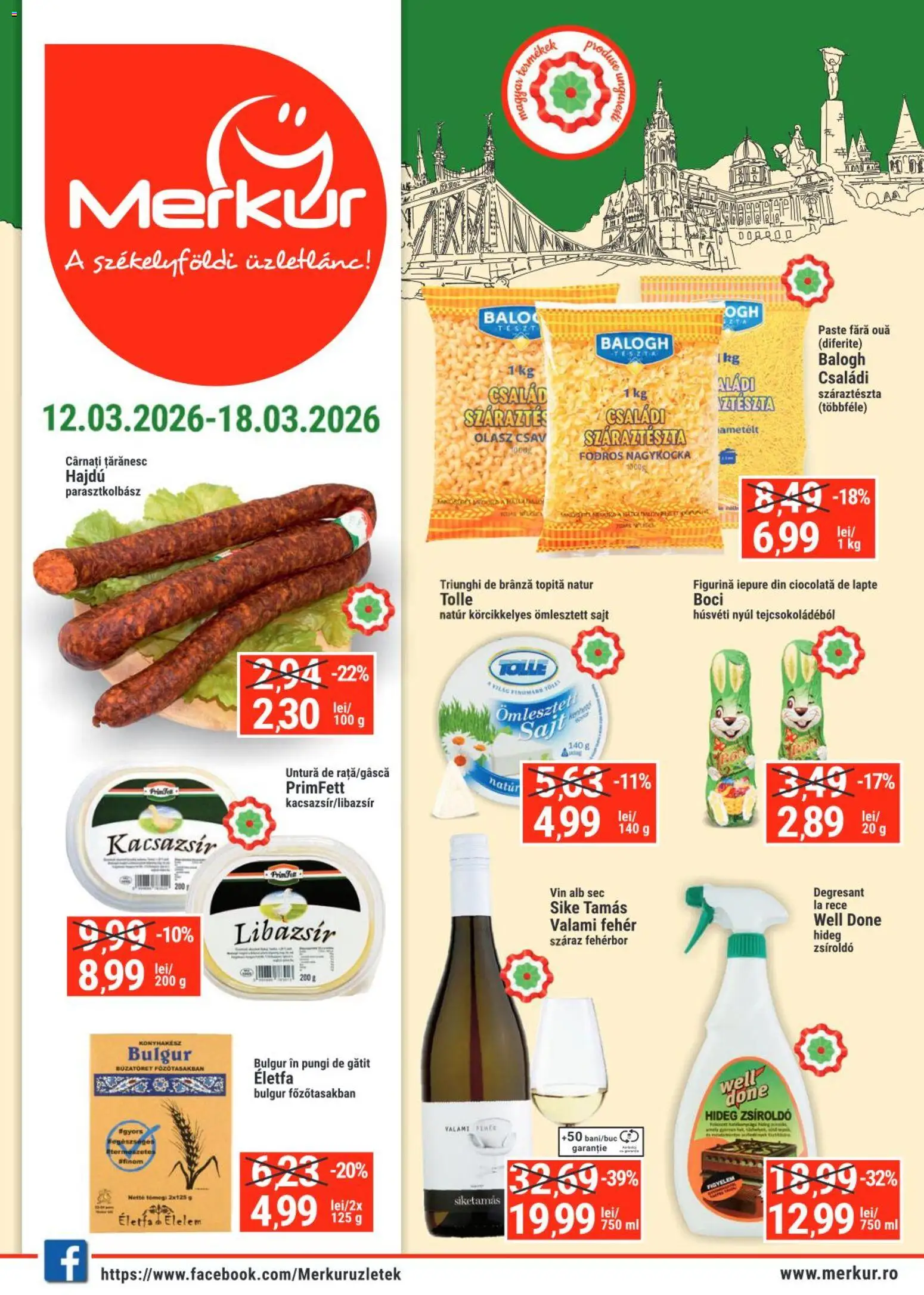 Noul catalog Merkur – valabil de la 12.03.2026 | Pagină: 1 | Produse: Lapte, Brânză, Vin, Paste