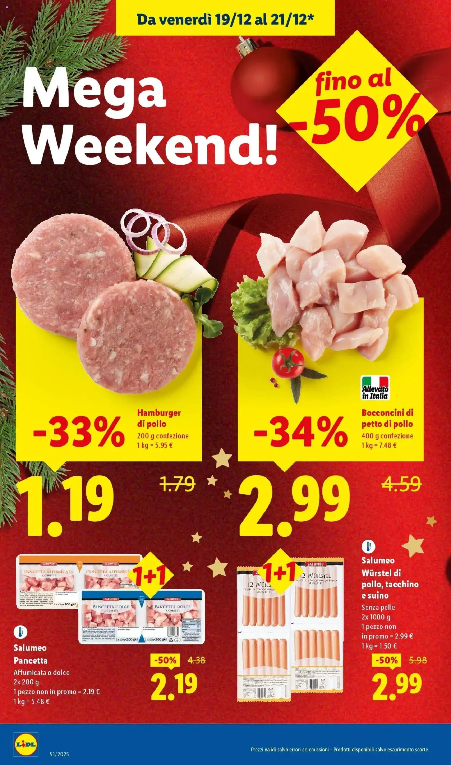 Volantino Lidl del 14.12.2025 | Pagina: 56 | Prodotti: Petto di Pollo, Pancetta, Tacchino, Hamburger