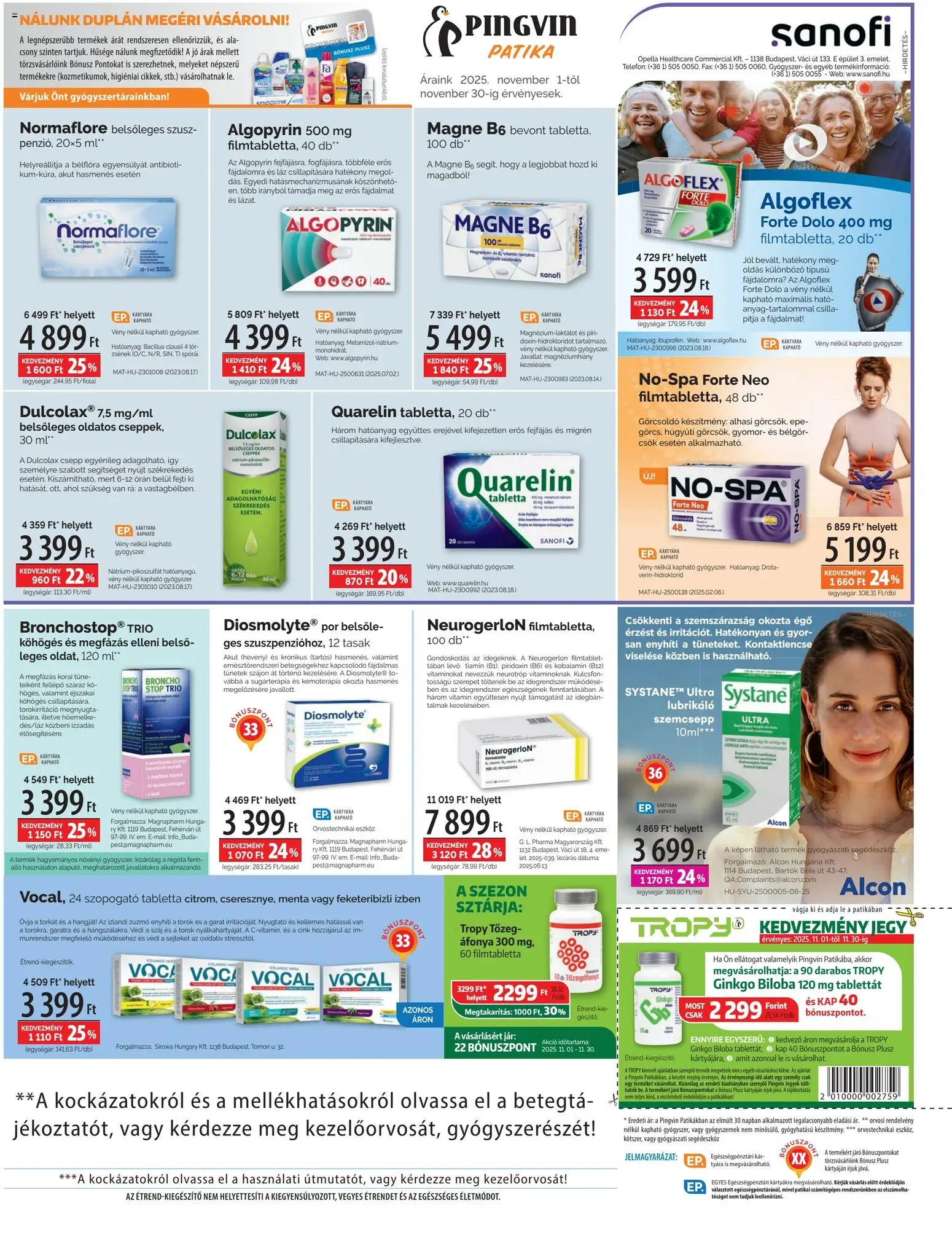 Pingvin Patika akciós ujság - amely érvényes a következő dátumtól: 01.11.2025 | Oldal: 3 | Termékek: Áfonya, Ginkgo biloba, Fellépő