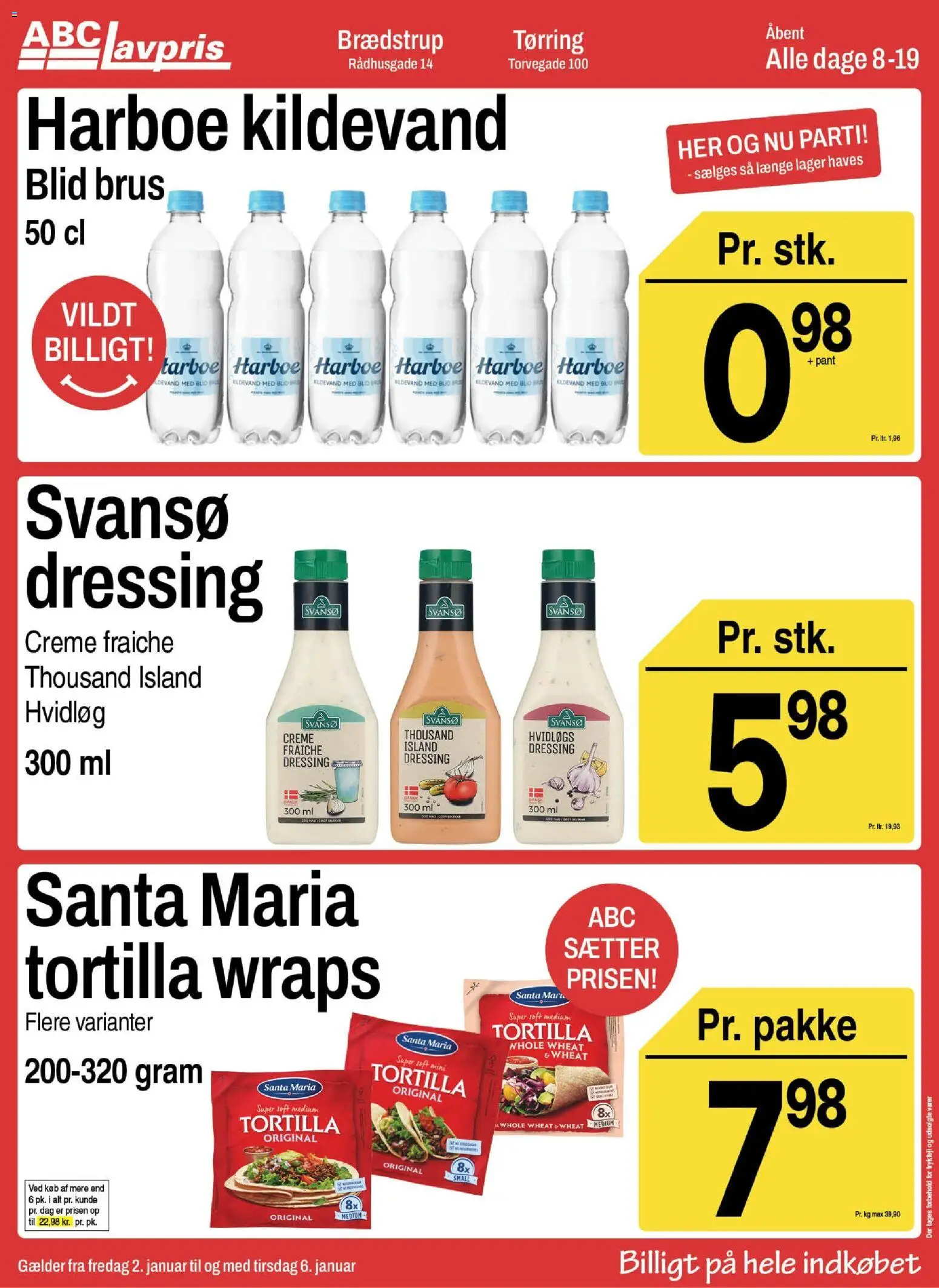 Abc Lavpris tilbudsavis – gyldig fra 01.01.2026 | Side: 3 | Produkter: Creme fraiche, Kildevand, Dressing, Hvidløg