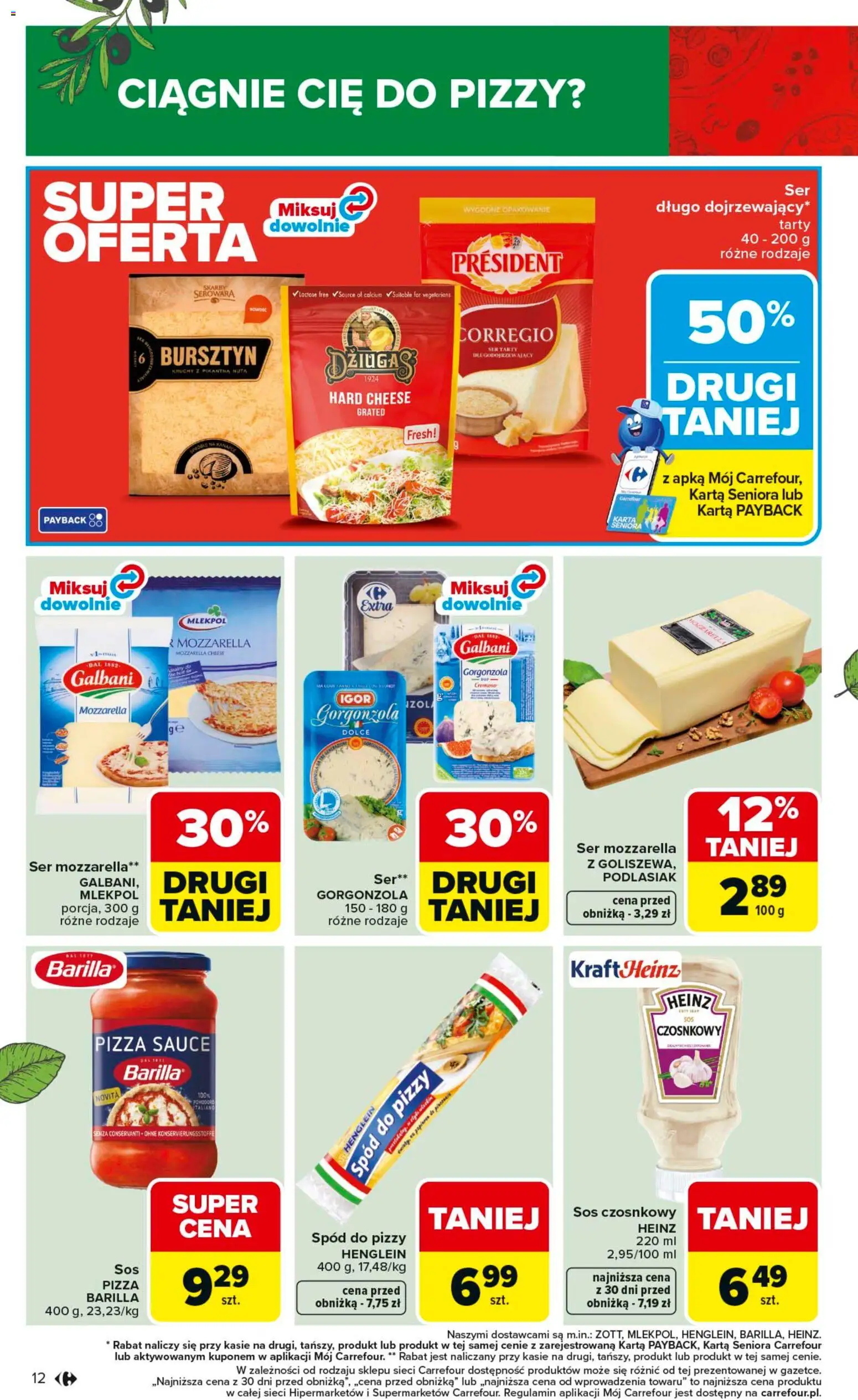 Carrefour Gazetka od 02.02.2026 | Strona: 14 | Produkty: Sos czosnkowy, Spód do pizzy, Ser, Gorgonzola