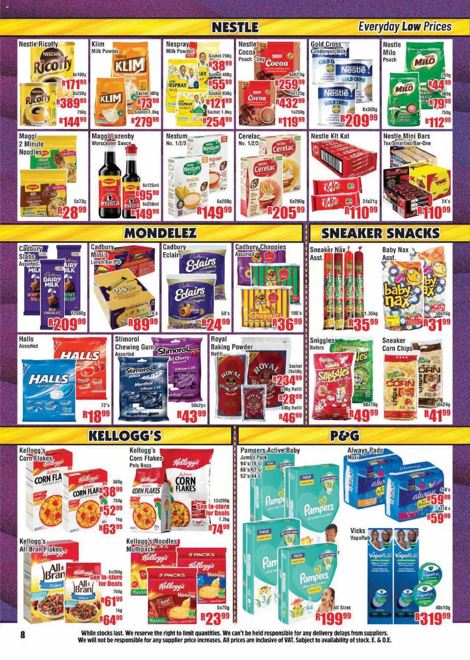 New Devland catalogue – valid from 23.03.2026 | Page: 8 | Products: Pads, Milk, Chocolate, Snacks