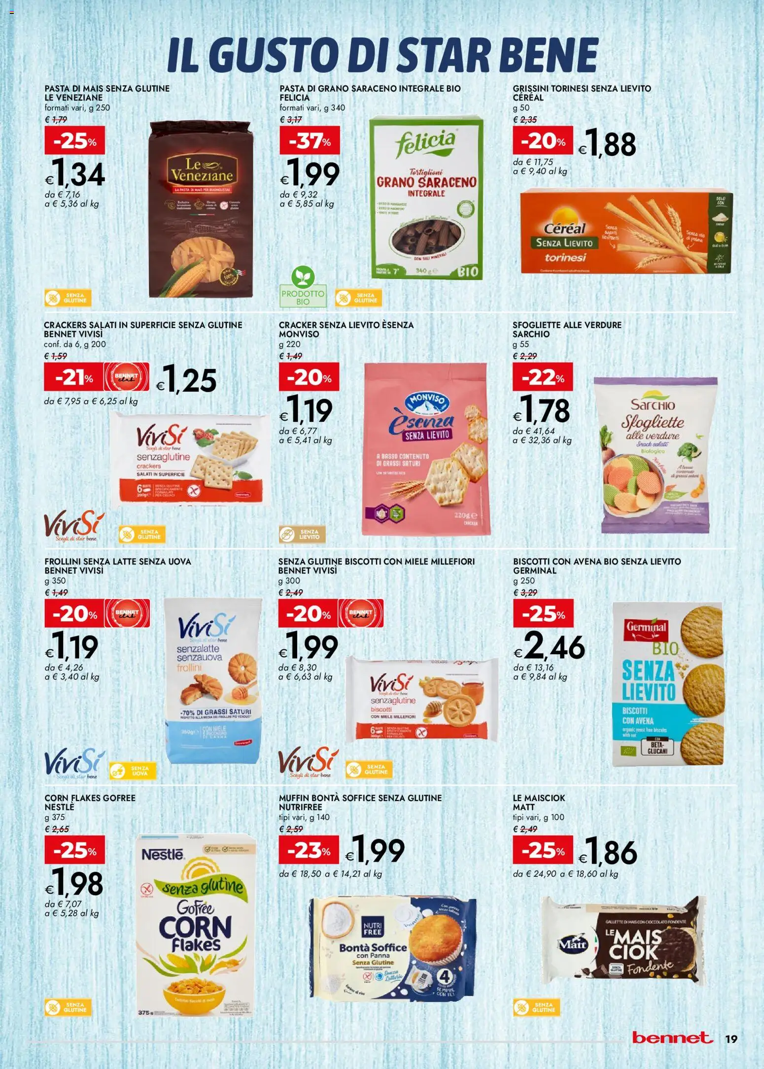 Volantino bennet del 08.01.2026 | Pagina: 19 | Prodotti: Uova, Biscotti, Latte, Muffin