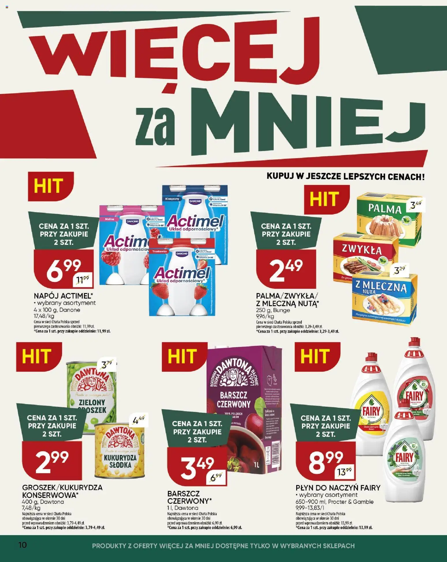 Chata Polska Gazetka od 18.12.2025 | Strona: 10 | Produkty: Barszcz, Płyn do naczyń fairy, Kukurydza, Fairy