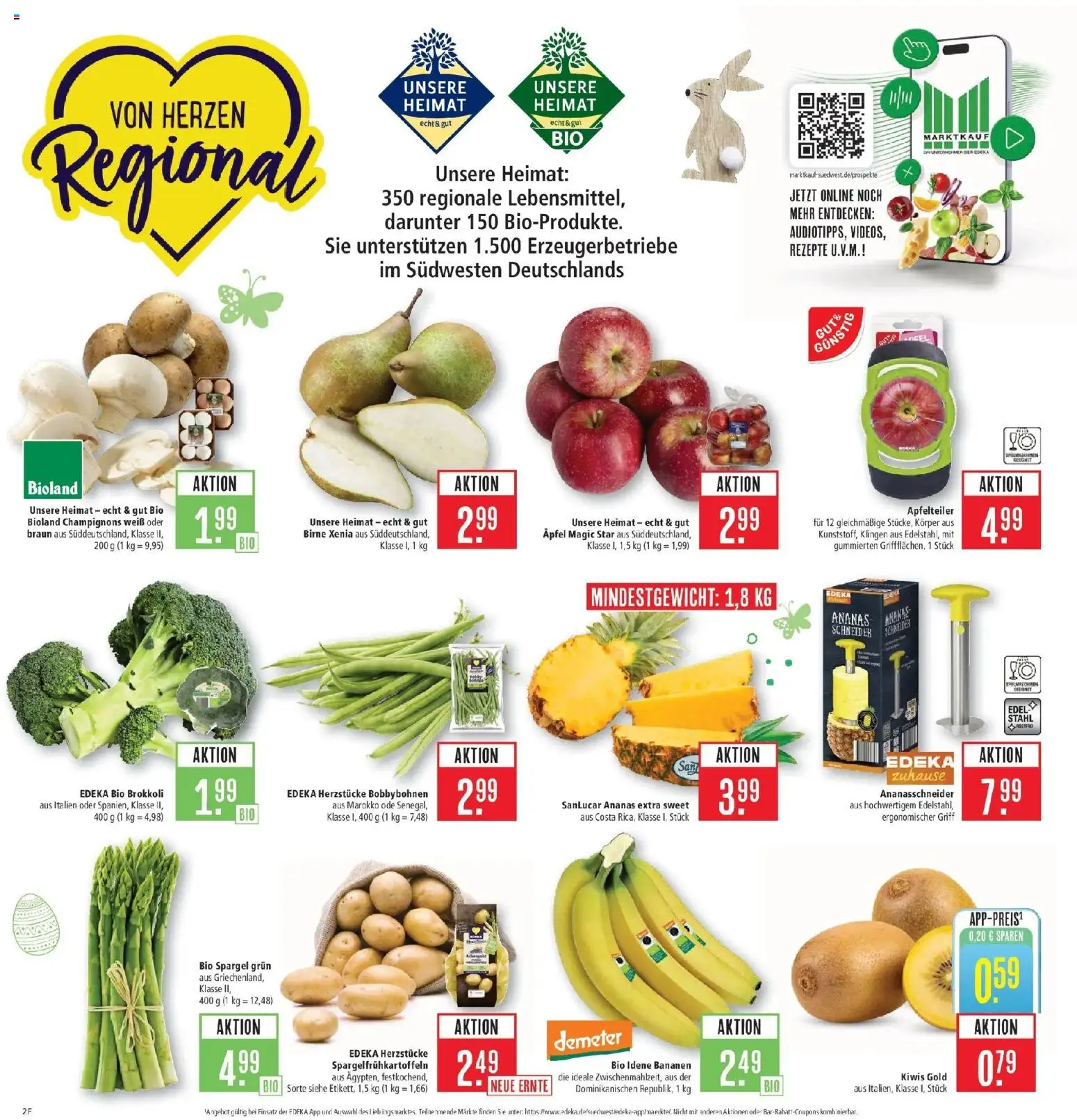 Marktkauf Prospekt Weil Am Rhein	 – gültig ab 30.03.2026 | Seite: 2 | Produkte: Bananen, Champignons, Brokkoli, Birne