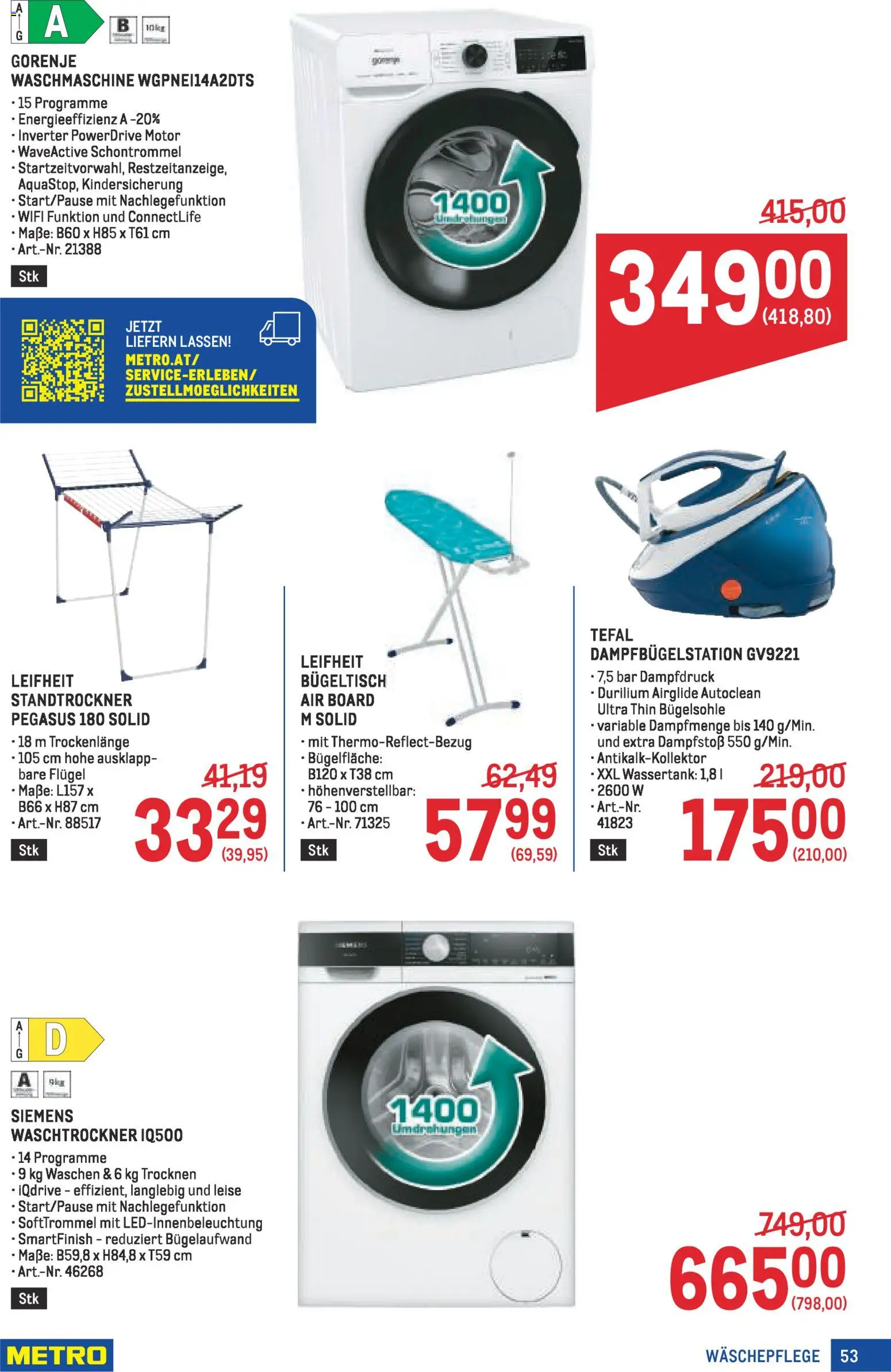 Metro Profi gültig ab 05.02.2026 | Seite: 53 | Produkte: Waschmaschine