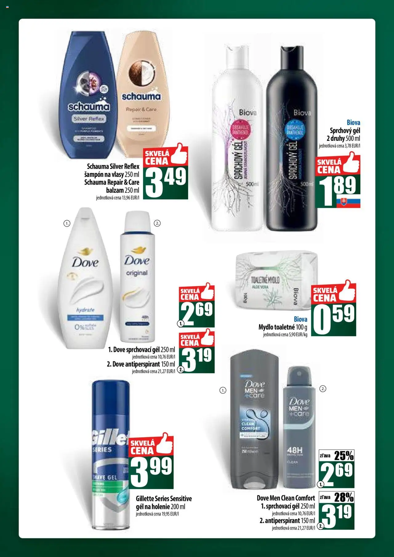 COOP Jednota široká ponuka │ platný od 14.08.2025 | Strana: 58 | Produkty: Šampón, Mydlo, Sprchový gél, Antiperspirant