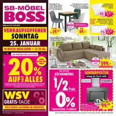 SB Möbel Boss Prospekt Berlin-Mahlsdorf ab 24.01.2026 gültig
