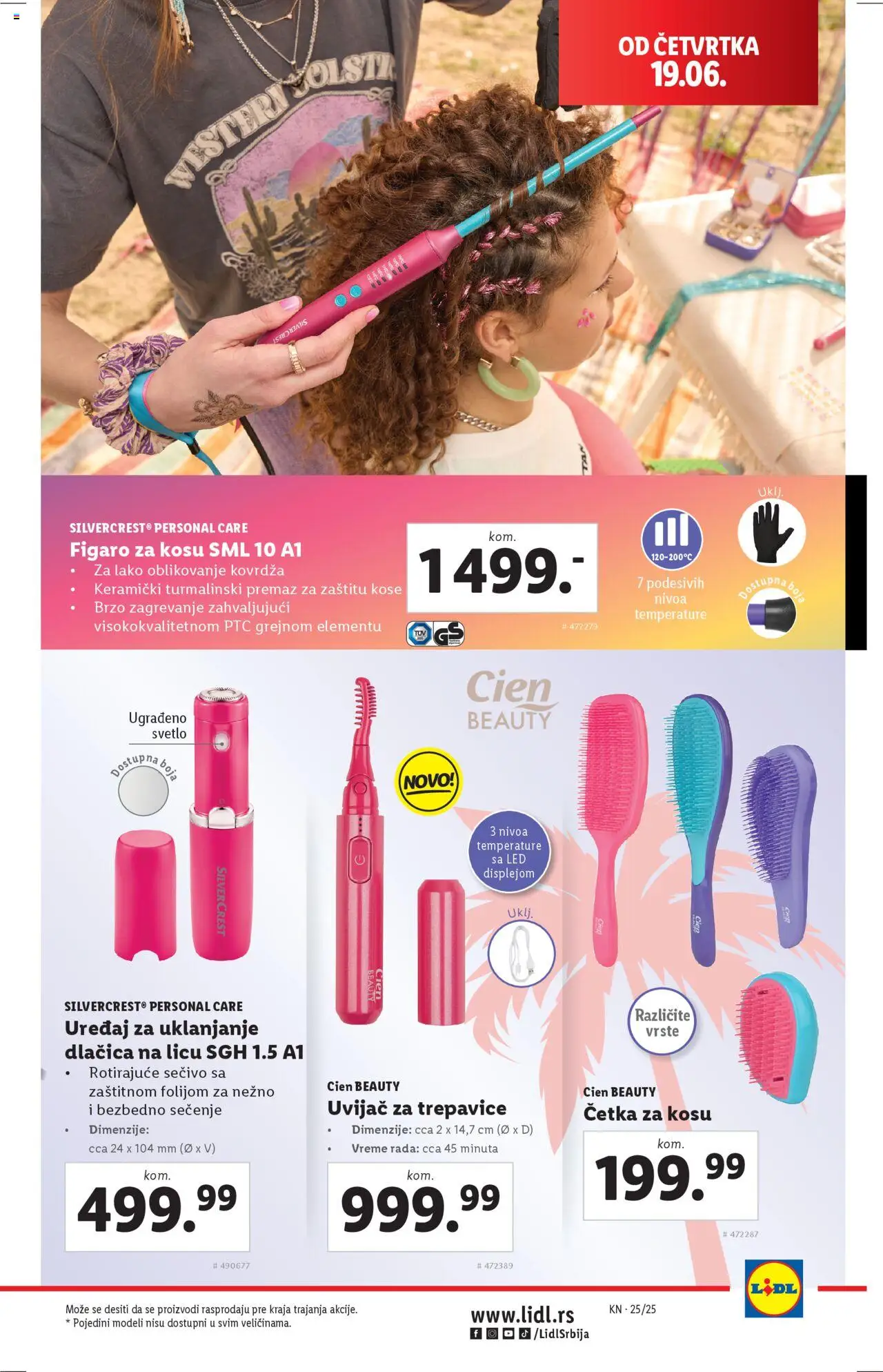 Lidl katalog - važi od 19.06.2025 | Strana: 7 | Proizvode: Silvercrest, Cetka za kosu, Figaro za kosu, Četka